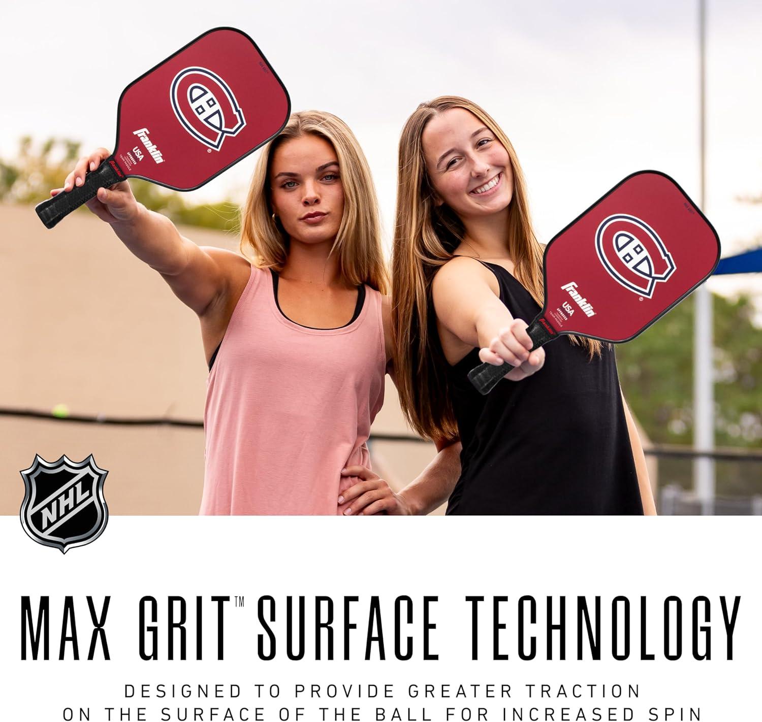 imageFranklin Sports NHL Team Pickleball Paddles Official NHL Hockey Team Logo Pickleball Paddles Signature Series 13MM Pickleball Paddle with MaxGrit USA Pickleball USAPA ApprovedMontreal Canadiens