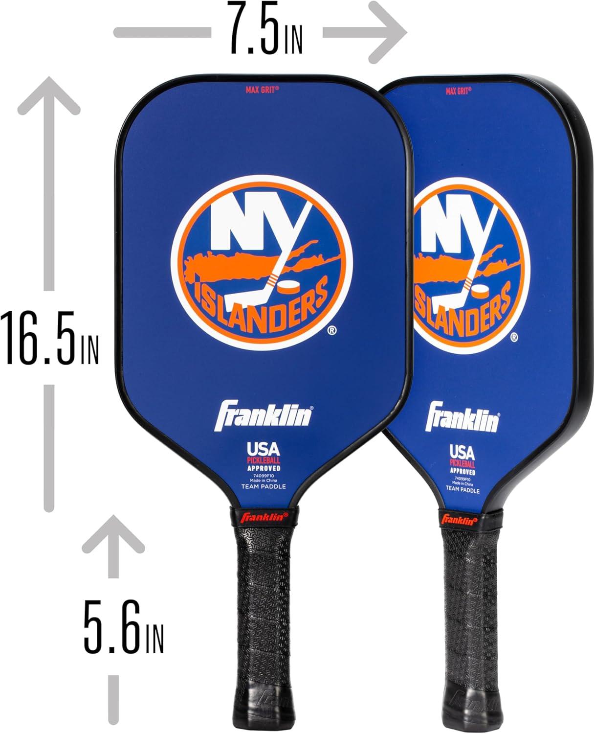 imageFranklin Sports NHL Team Pickleball Paddles Official NHL Hockey Team Logo Pickleball Paddles Signature Series 13MM Pickleball Paddle with MaxGrit USA Pickleball USAPA ApprovedNew York Islanders