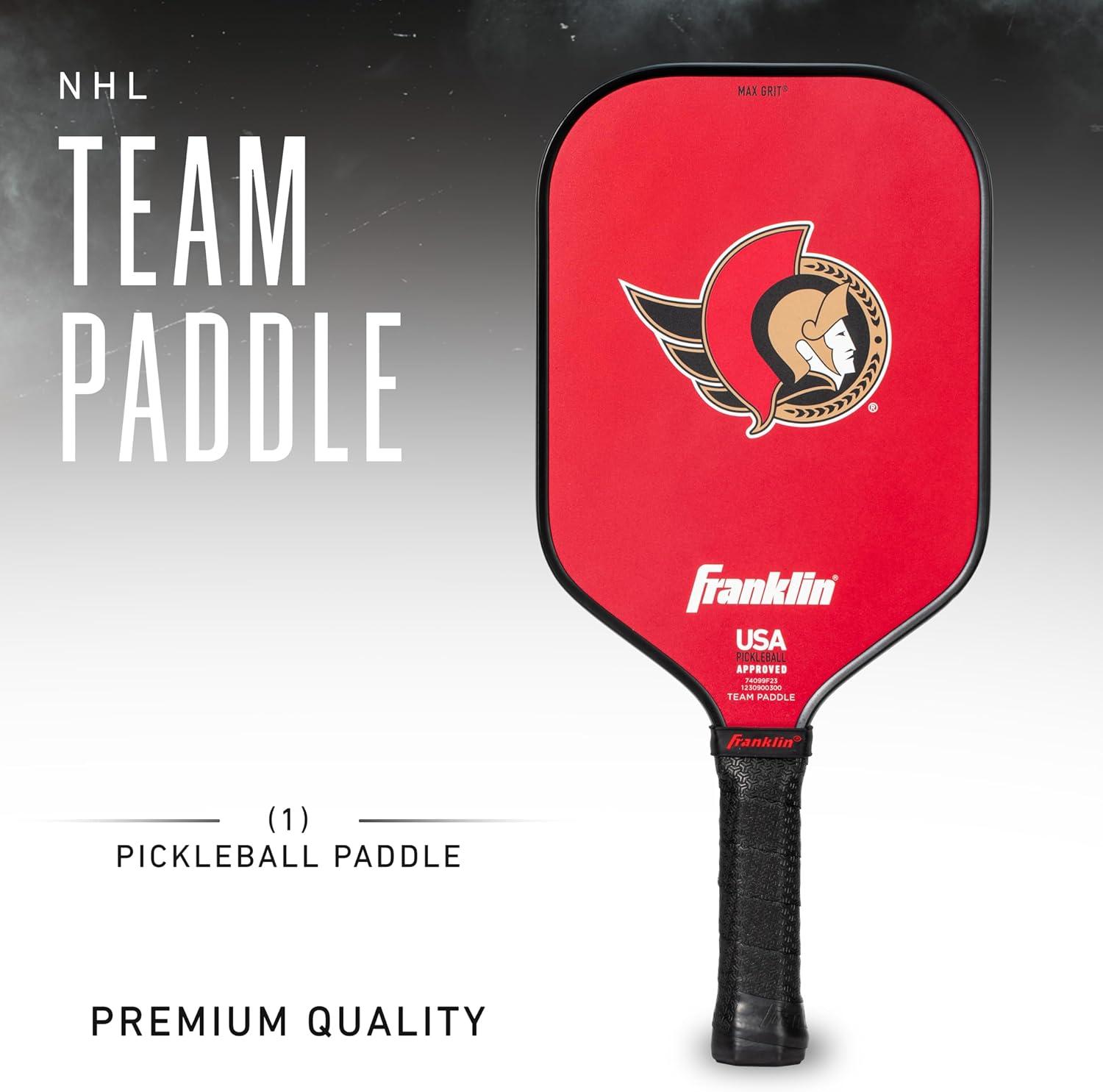 imageFranklin Sports NHL Team Pickleball Paddles Official NHL Hockey Team Logo Pickleball Paddles Signature Series 13MM Pickleball Paddle with MaxGrit USA Pickleball USAPA ApprovedOttawa Senators