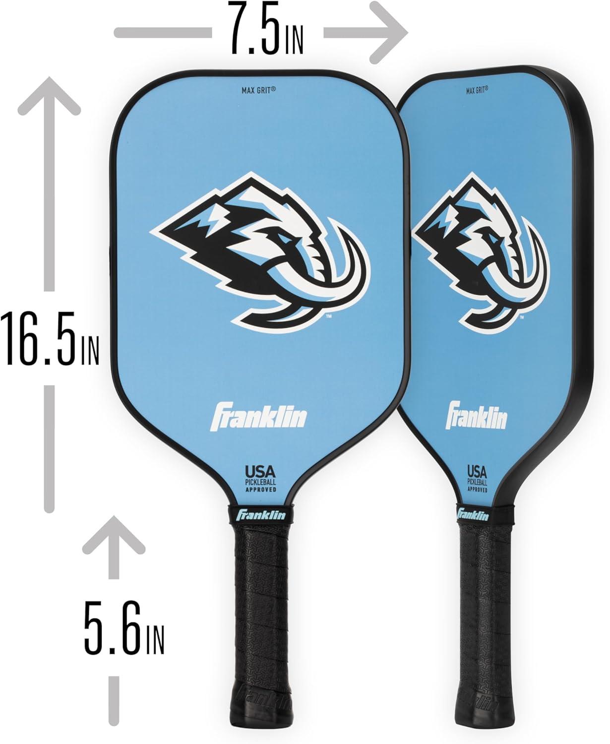 imageFranklin Sports NHL Team Pickleball Paddles Official NHL Hockey Team Logo Pickleball Paddles Signature Series 13MM Pickleball Paddle with MaxGrit USA Pickleball USAPA ApprovedUtah Mammoth