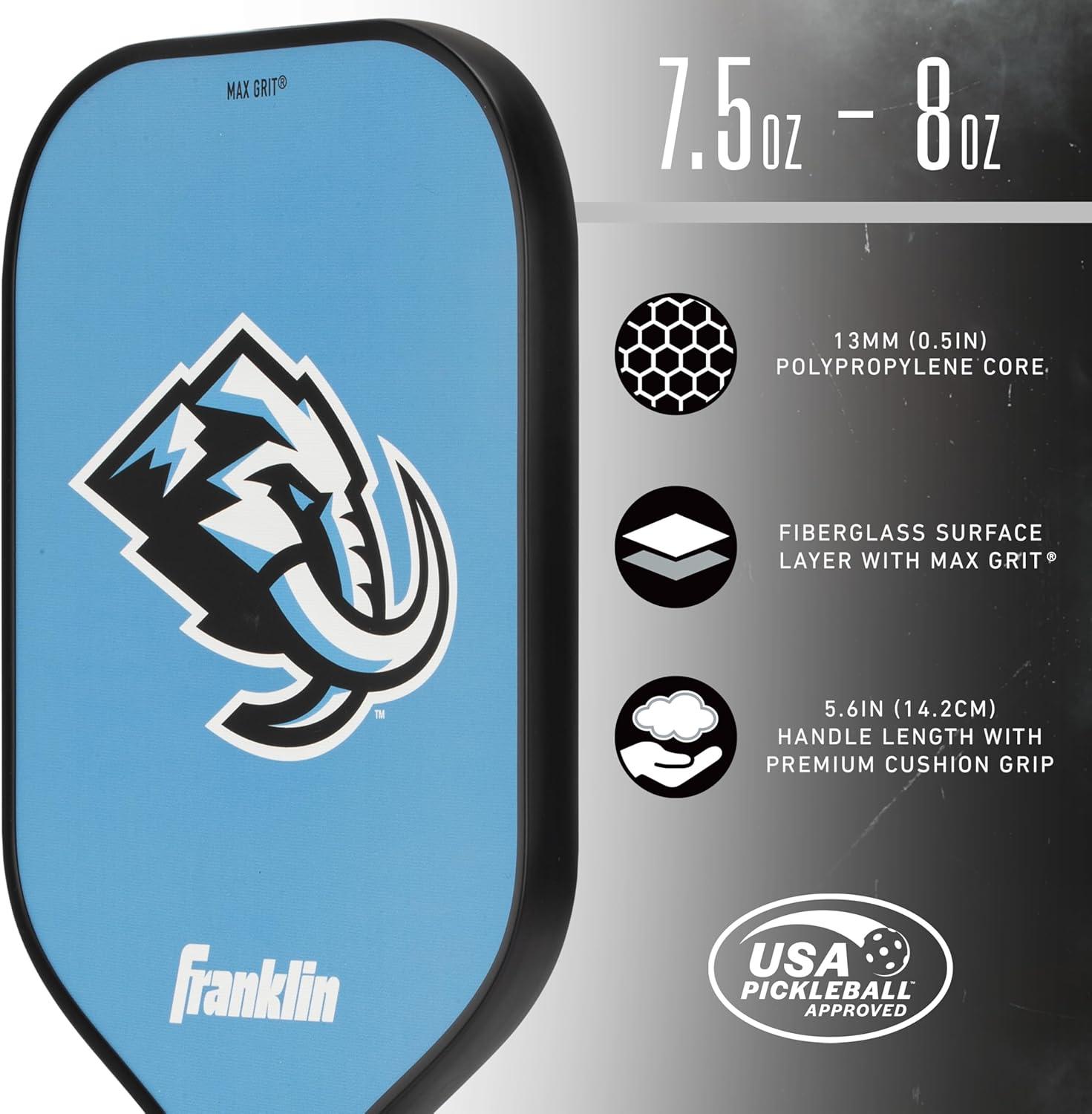 imageFranklin Sports NHL Team Pickleball Paddles Official NHL Hockey Team Logo Pickleball Paddles Signature Series 13MM Pickleball Paddle with MaxGrit USA Pickleball USAPA ApprovedUtah Mammoth
