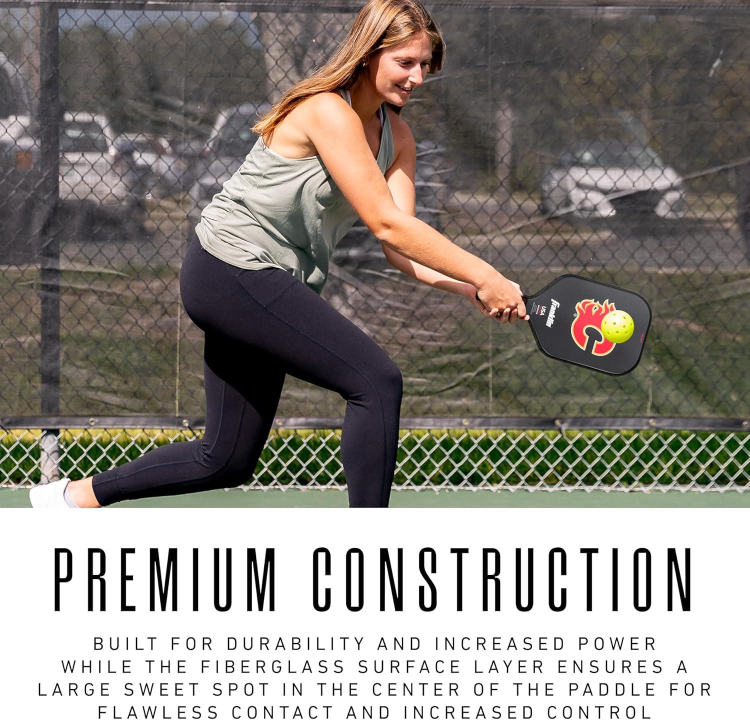 imageFranklin Sports NHL Team Pickleball Paddles Official NHL Hockey Team Logo Pickleball Paddles Signature Series 13MM Pickleball Paddle with MaxGrit USA Pickleball USAPA ApprovedCalgary Flames