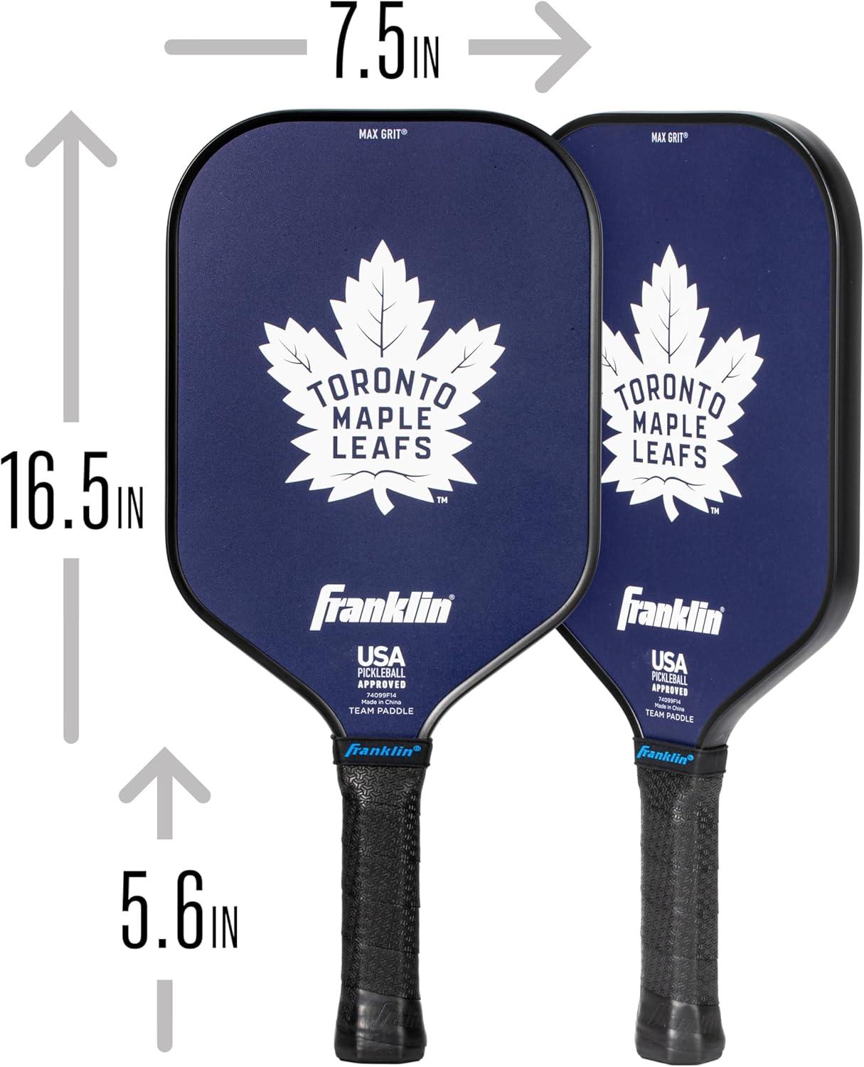 imageFranklin Sports NHL Team Pickleball Paddles Official NHL Hockey Team Logo Pickleball Paddles Signature Series 13MM Pickleball Paddle with MaxGrit USA Pickleball USAPA ApprovedToronto Maple Leafs