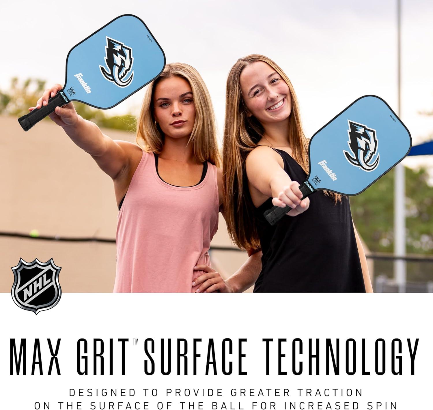 imageFranklin Sports NHL Team Pickleball Paddles Official NHL Hockey Team Logo Pickleball Paddles Signature Series 13MM Pickleball Paddle with MaxGrit USA Pickleball USAPA ApprovedUtah Mammoth