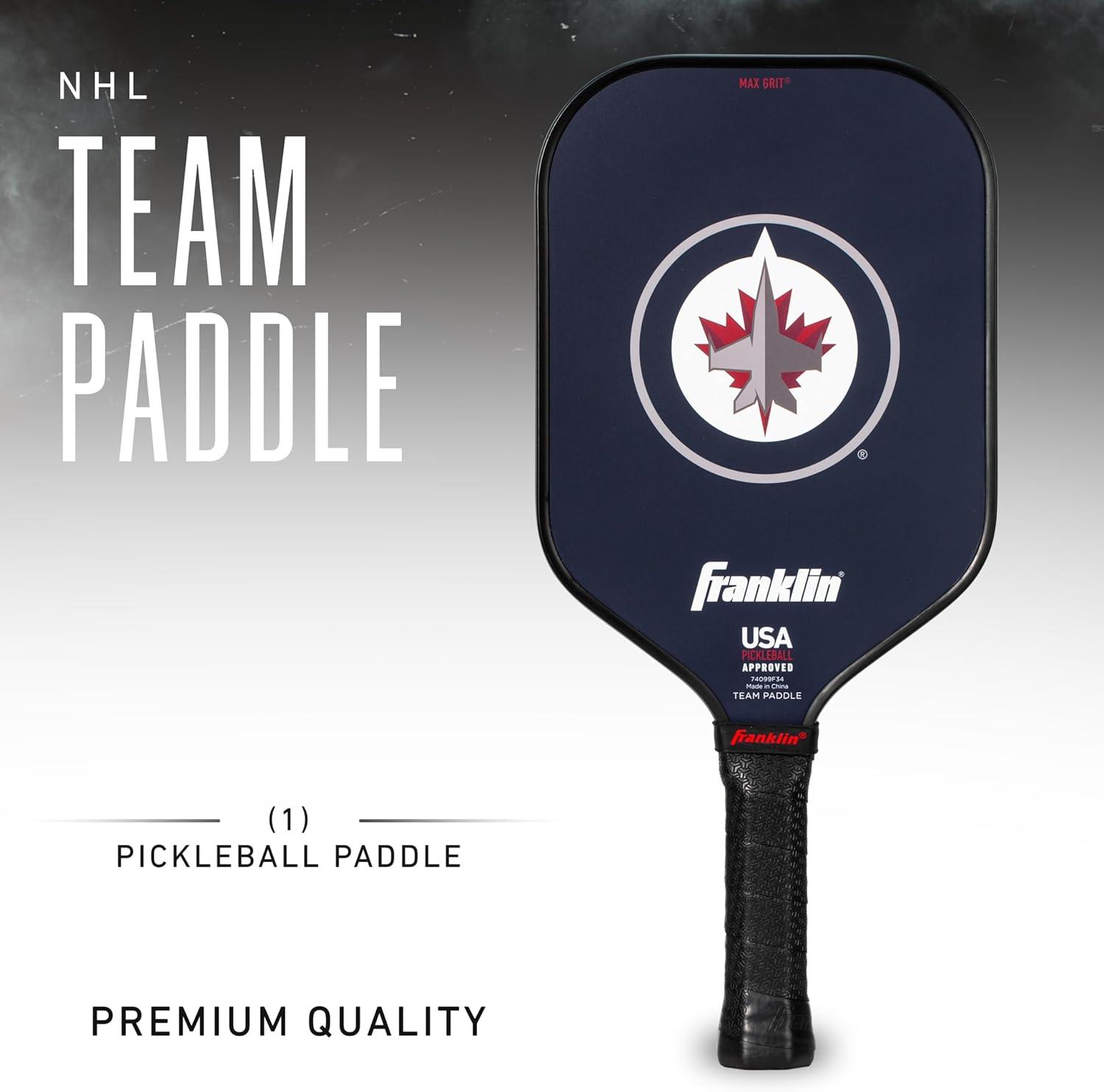 imageFranklin Sports NHL Team Pickleball Paddles Official NHL Hockey Team Logo Pickleball Paddles Signature Series 13MM Pickleball Paddle with MaxGrit USA Pickleball USAPA ApprovedWinnipeg Jets
