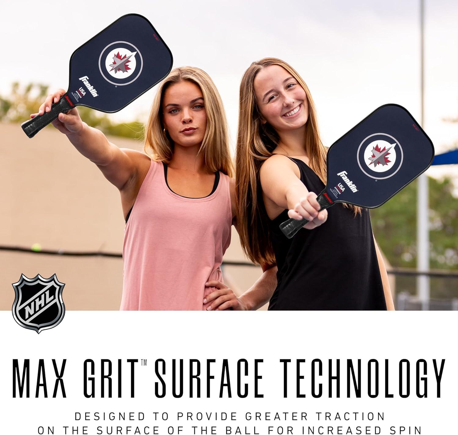 imageFranklin Sports NHL Team Pickleball Paddles Official NHL Hockey Team Logo Pickleball Paddles Signature Series 13MM Pickleball Paddle with MaxGrit USA Pickleball USAPA ApprovedWinnipeg Jets