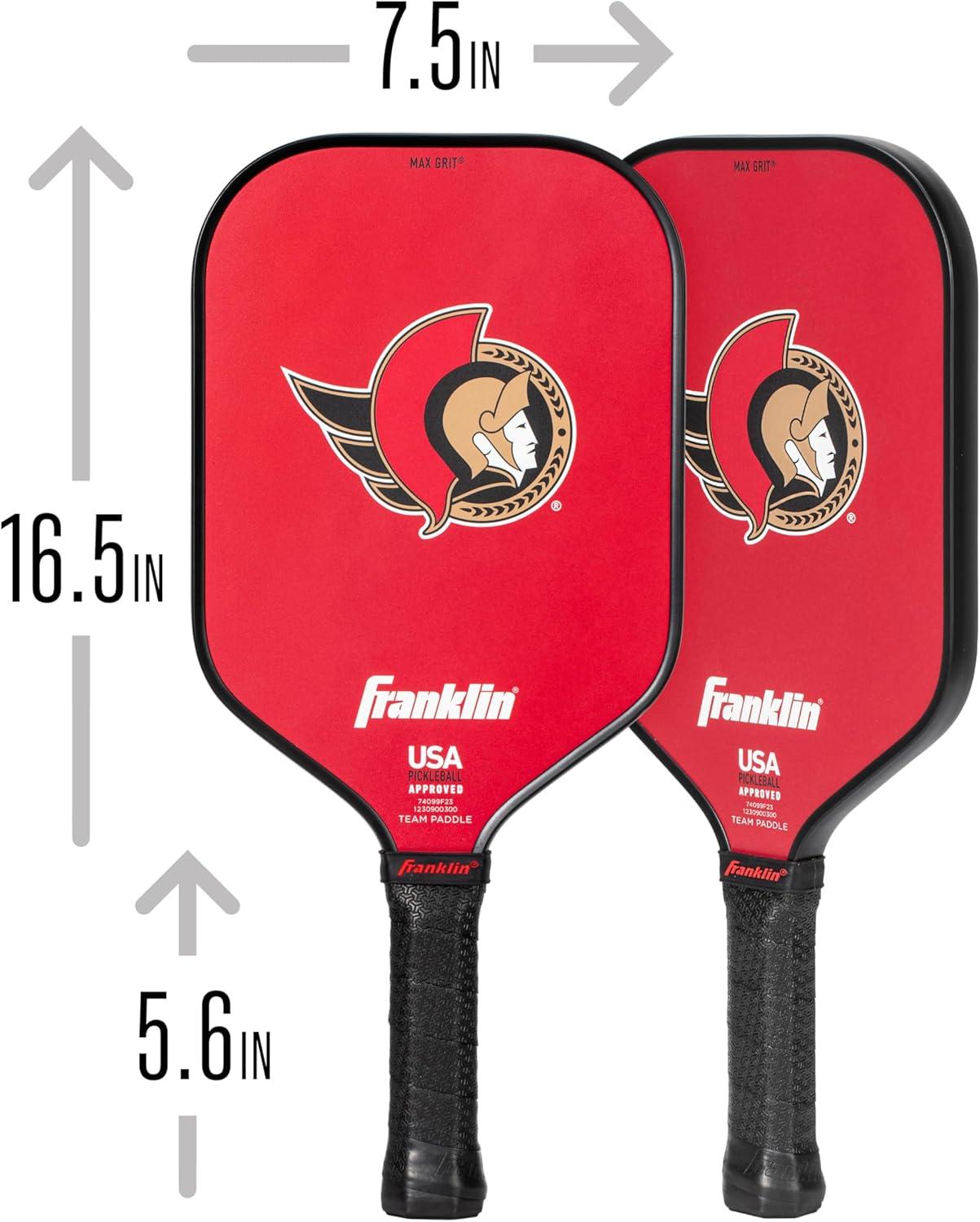 imageFranklin Sports NHL Team Pickleball Paddles Official NHL Hockey Team Logo Pickleball Paddles Signature Series 13MM Pickleball Paddle with MaxGrit USA Pickleball USAPA ApprovedOttawa Senators