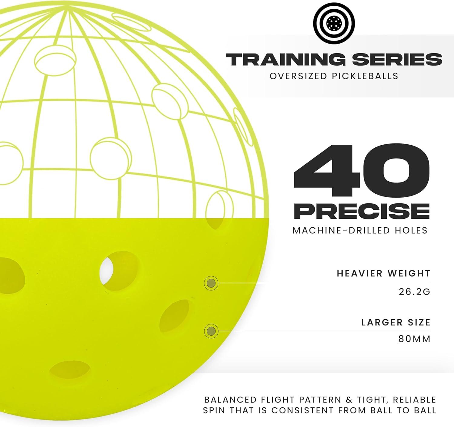 imageFranklin Sports Training Pickleballs Training Pickleballs for Beginners Skill Practice 69mm or 80mm Outdoor Pickleballs Pickleball 3 Pack Optic Yellow80 MM