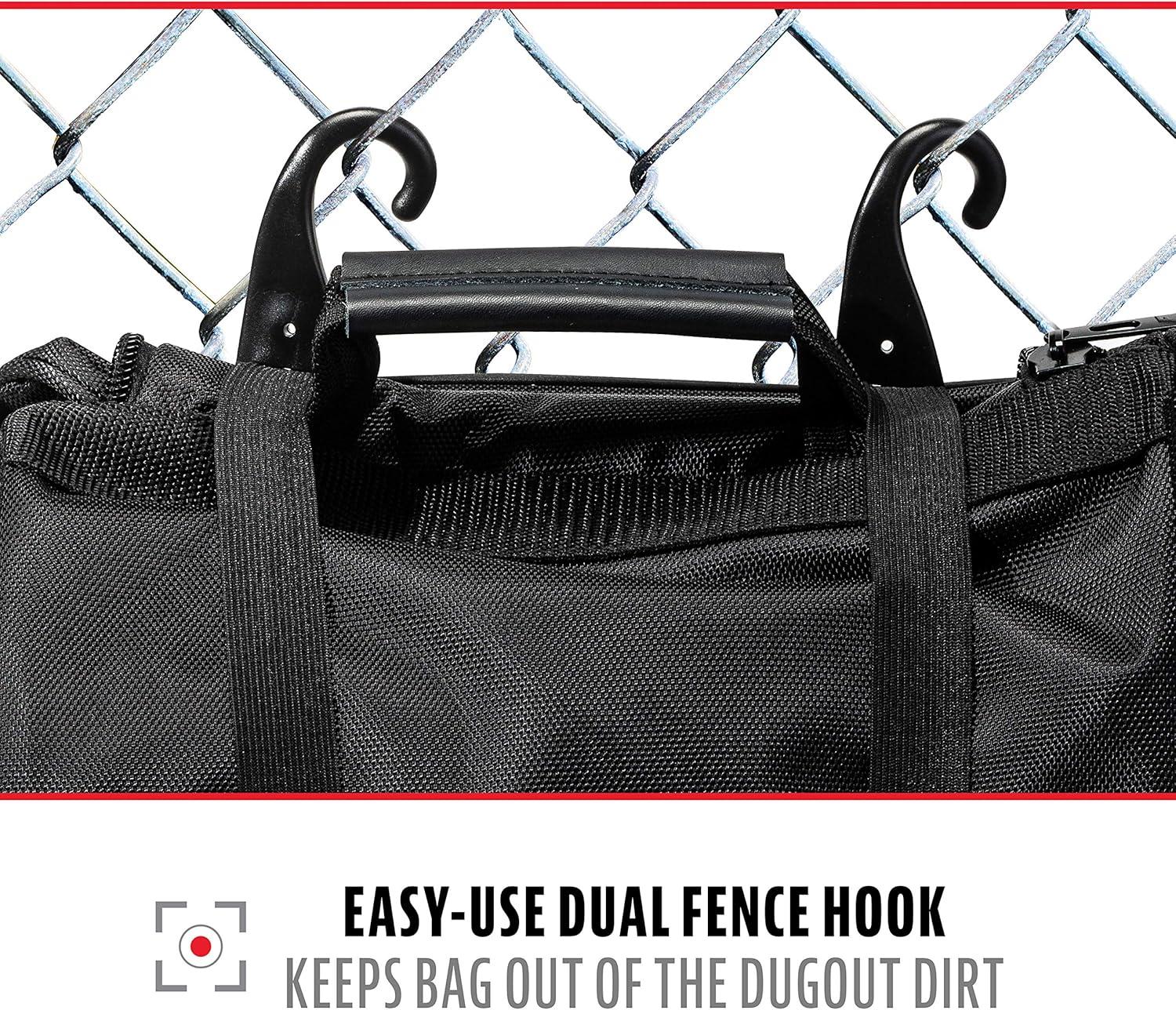 imageFranklin Sports Traveler Roller Baseball and Softball Equipment Bag Compartment Black 1680D Polyester Water Resistant Black