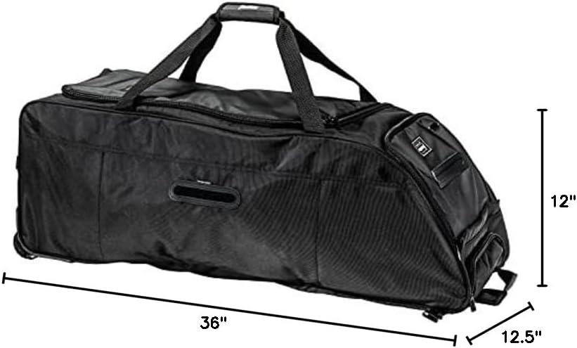 imageFranklin Sports Traveler Roller Baseball and Softball Equipment Bag Compartment Black 1680D Polyester Water Resistant Black
