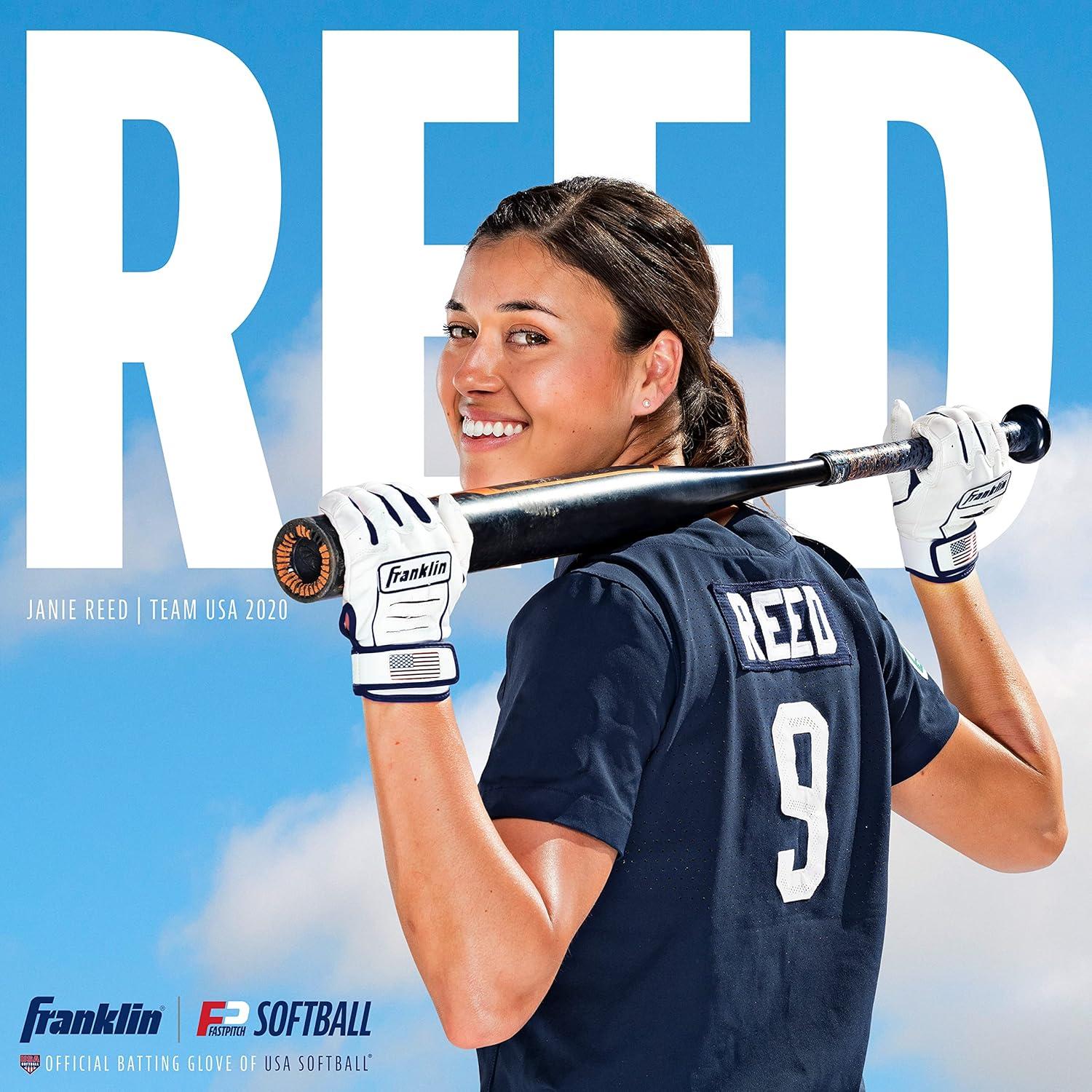 imageFranklin Sports USA Softball Womens Batting Gloves Fastpitch Slowpitch Girls Gloves Adult Youth PairsAll Weather White