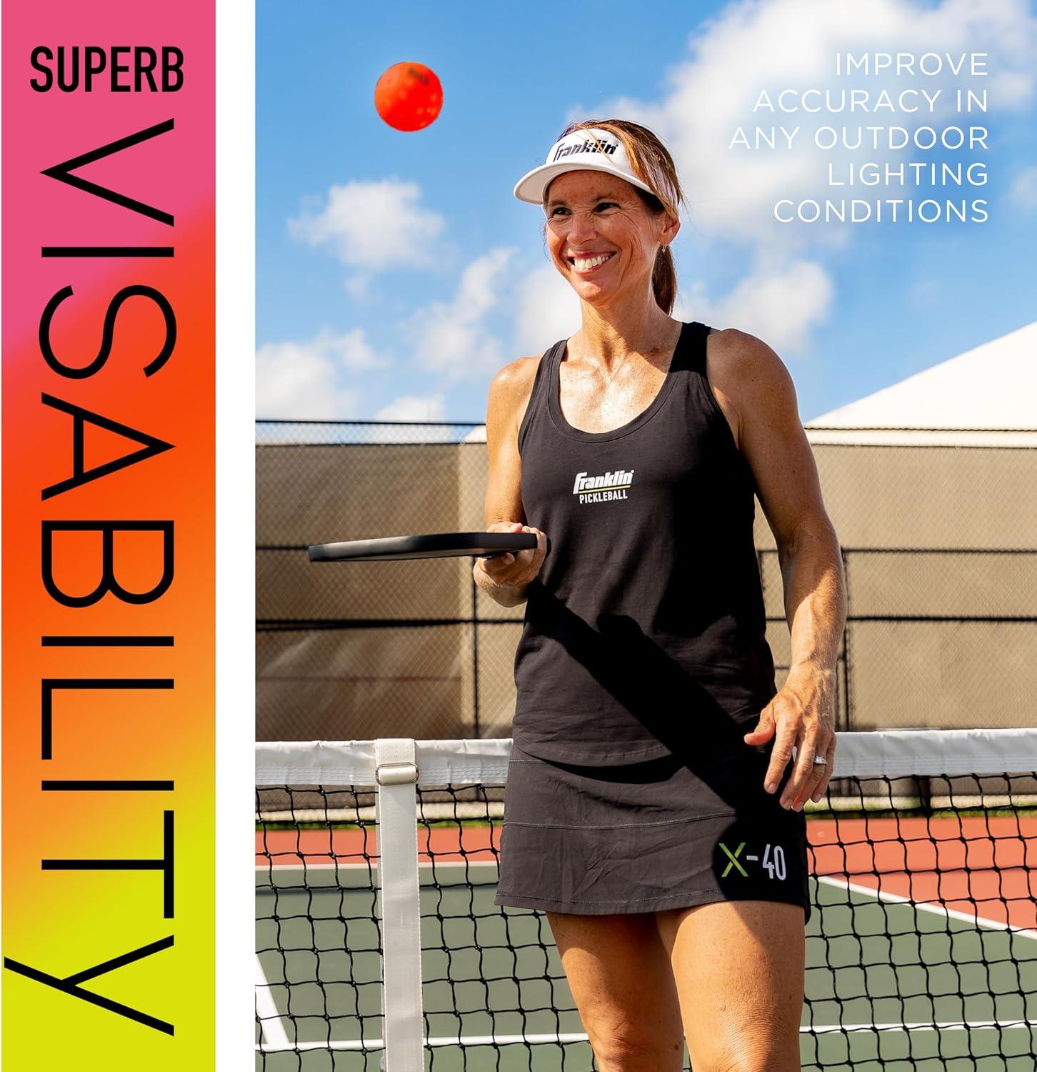 imageFranklin Sports X40 Outdoor Pickleballs Official Ball of USA Pickleball APP Tour US Open Regulation SizeEmber