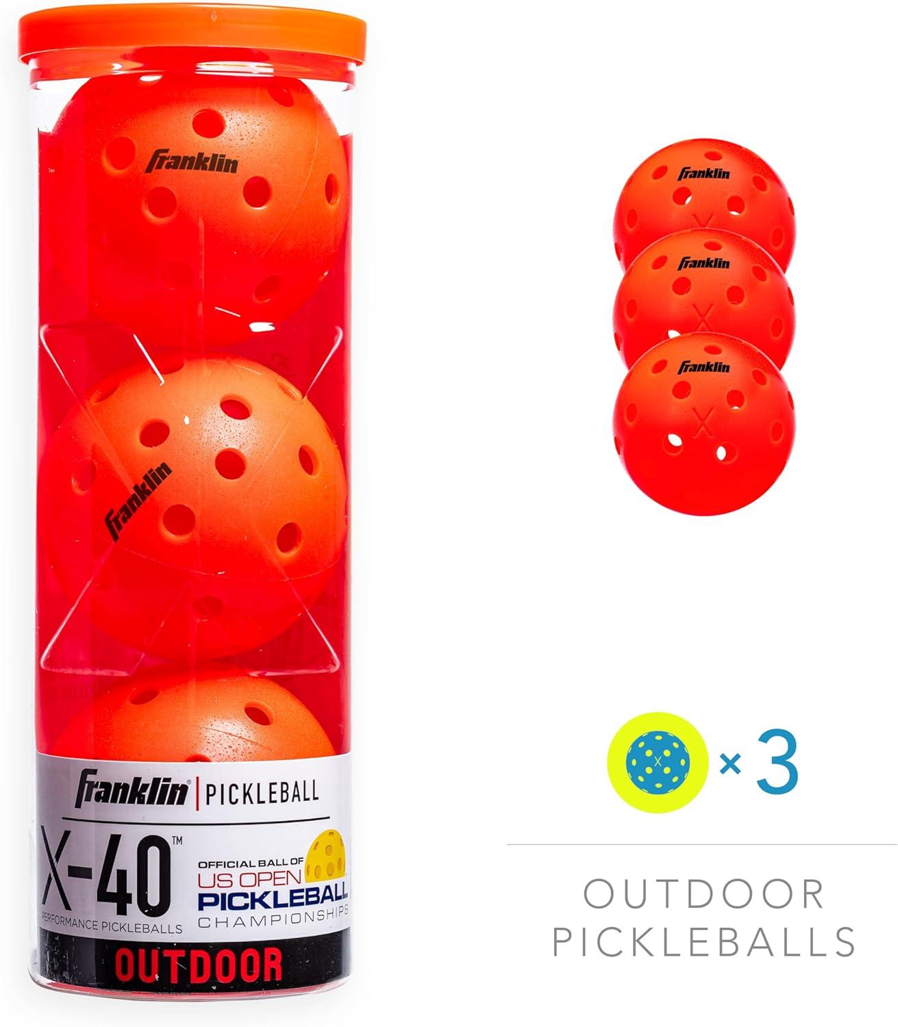 imageFranklin Sports X40 Outdoor Pickleballs Official Ball of USA Pickleball APP Tour US Open Regulation SizeEmber