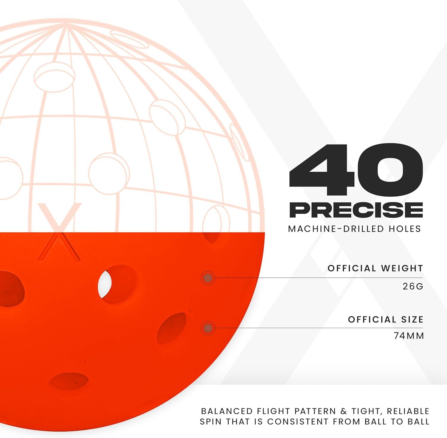 imageFranklin Sports X40 Outdoor Pickleballs Official Ball of USA Pickleball APP Tour US Open Regulation SizeEmber