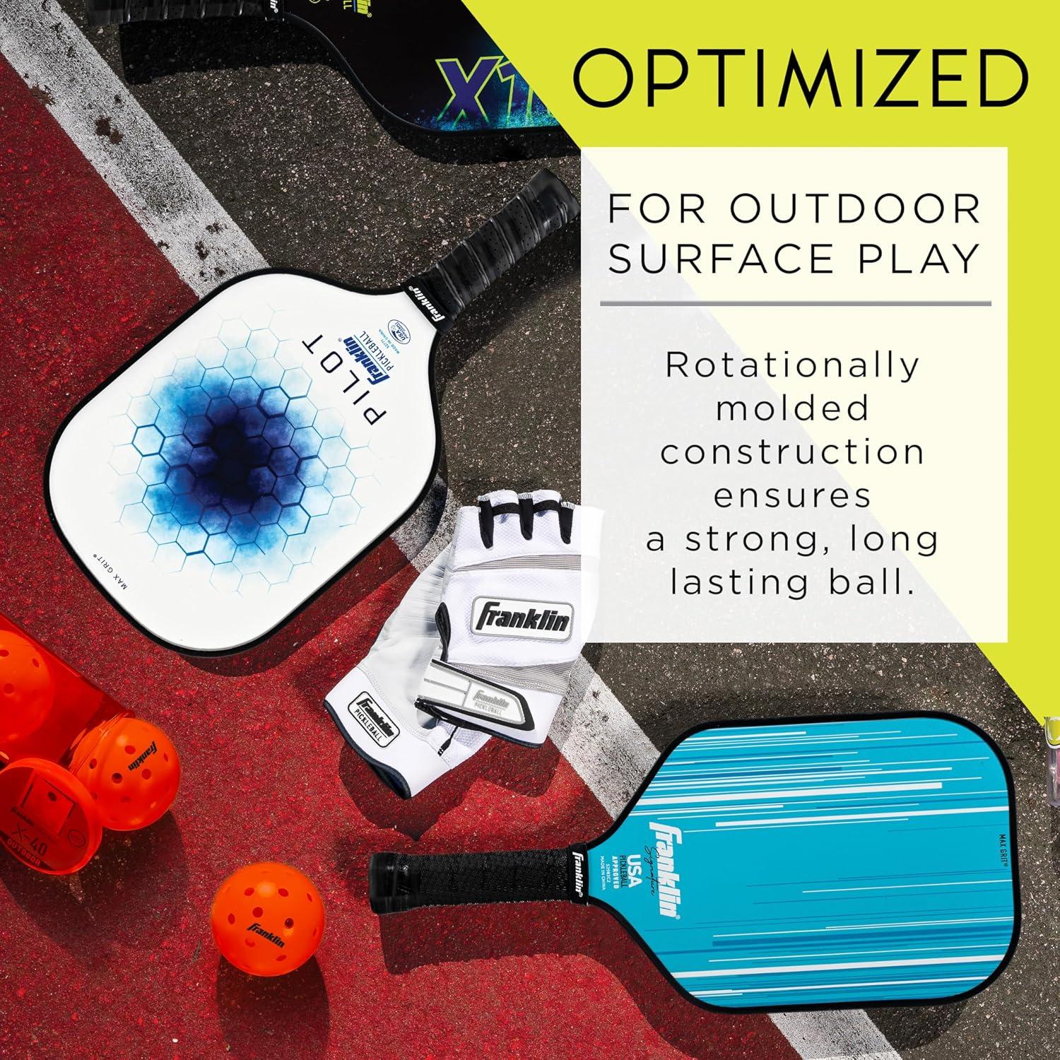 imageFranklin Sports X40 Outdoor Pickleballs Official Ball of USA Pickleball APP Tour US Open Regulation SizeEmber