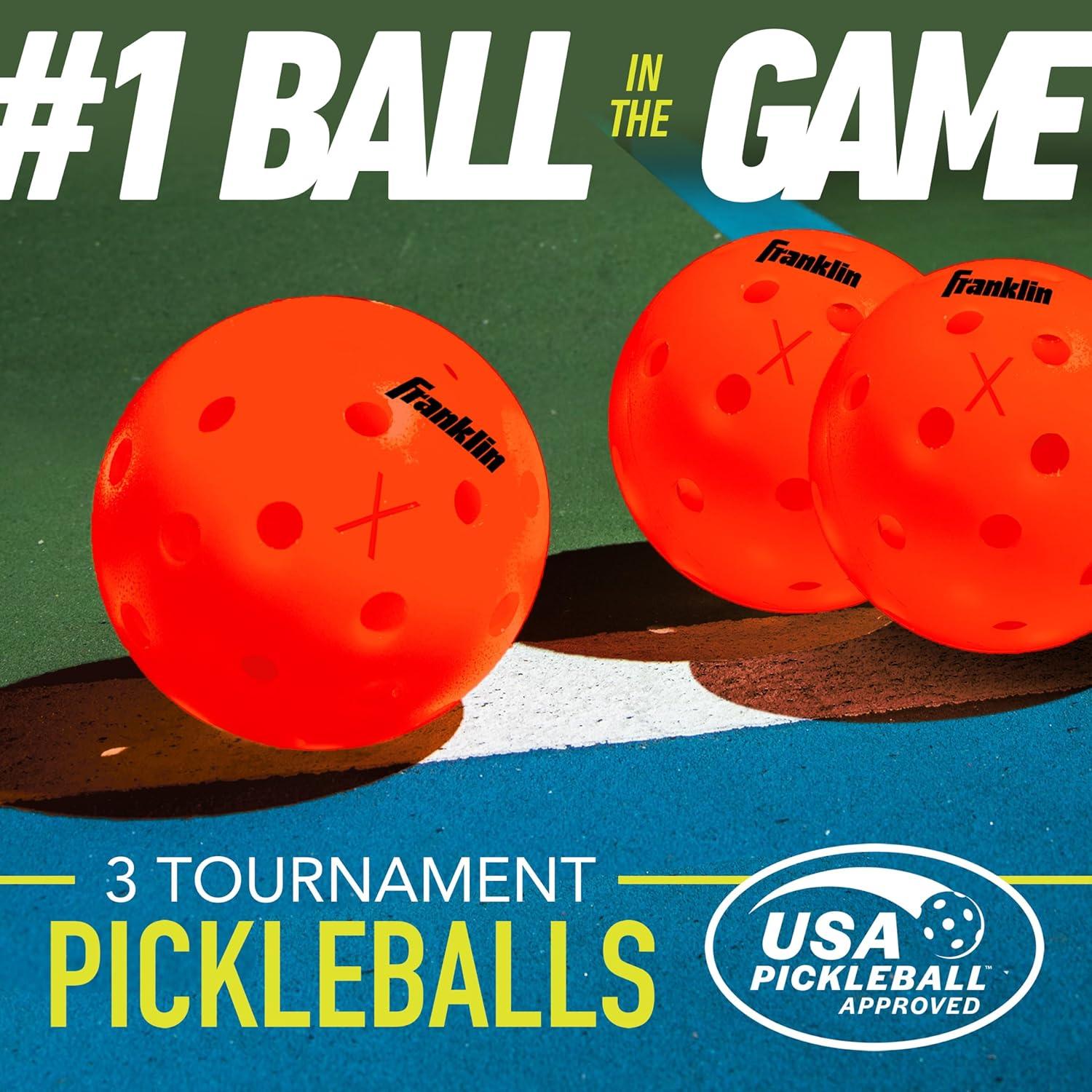 imageFranklin Sports X40 Outdoor Pickleballs Official Ball of USA Pickleball APP Tour US Open Regulation SizeEmber