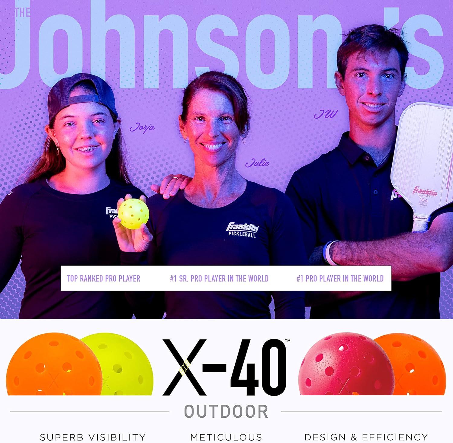 imageFranklin Sports X40 Outdoor Pickleballs Official Ball of USA Pickleball APP Tour US Open Regulation SizeEmber