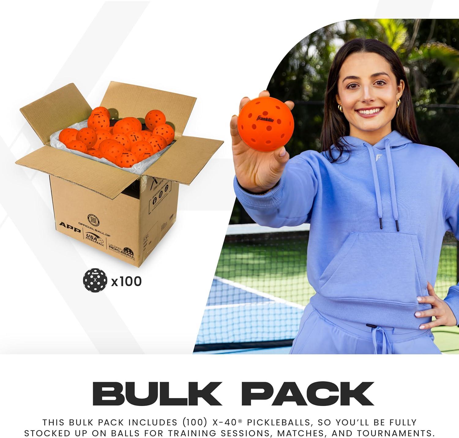 imageFranklin Sports X40 Outdoor Pickleballs Official Ball of USA Pickleball APP Tour US Open Regulation SizeEmber