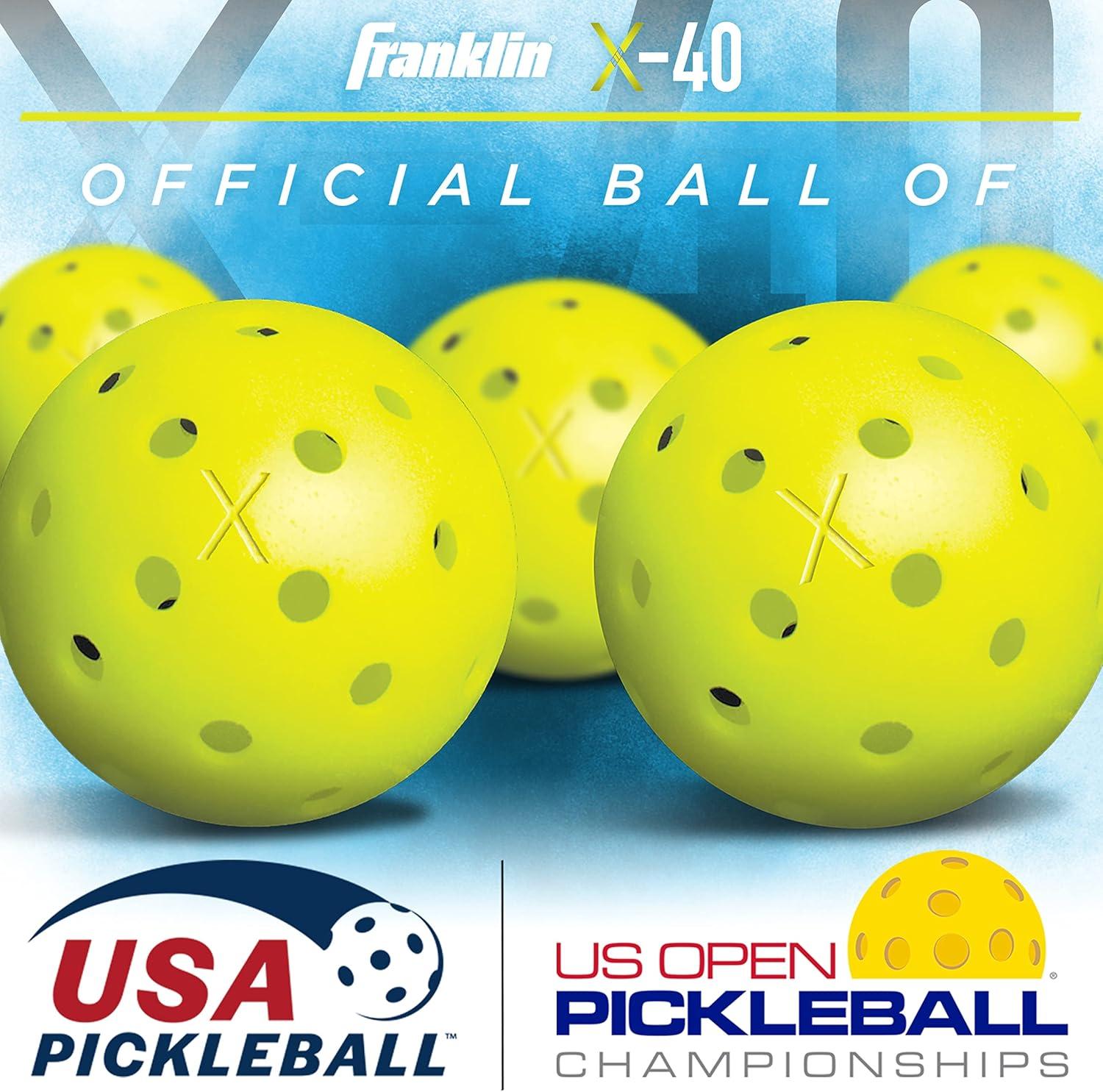 imageFranklin Sports X40 Outdoor Pickleballs Official Ball of USA Pickleball APP Tour US Open Regulation SizeEmber