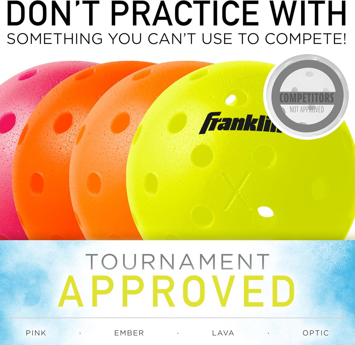 imageFranklin Sports X40 Outdoor Pickleballs Official Ball of USA Pickleball APP Tour US Open Regulation SizeEmber