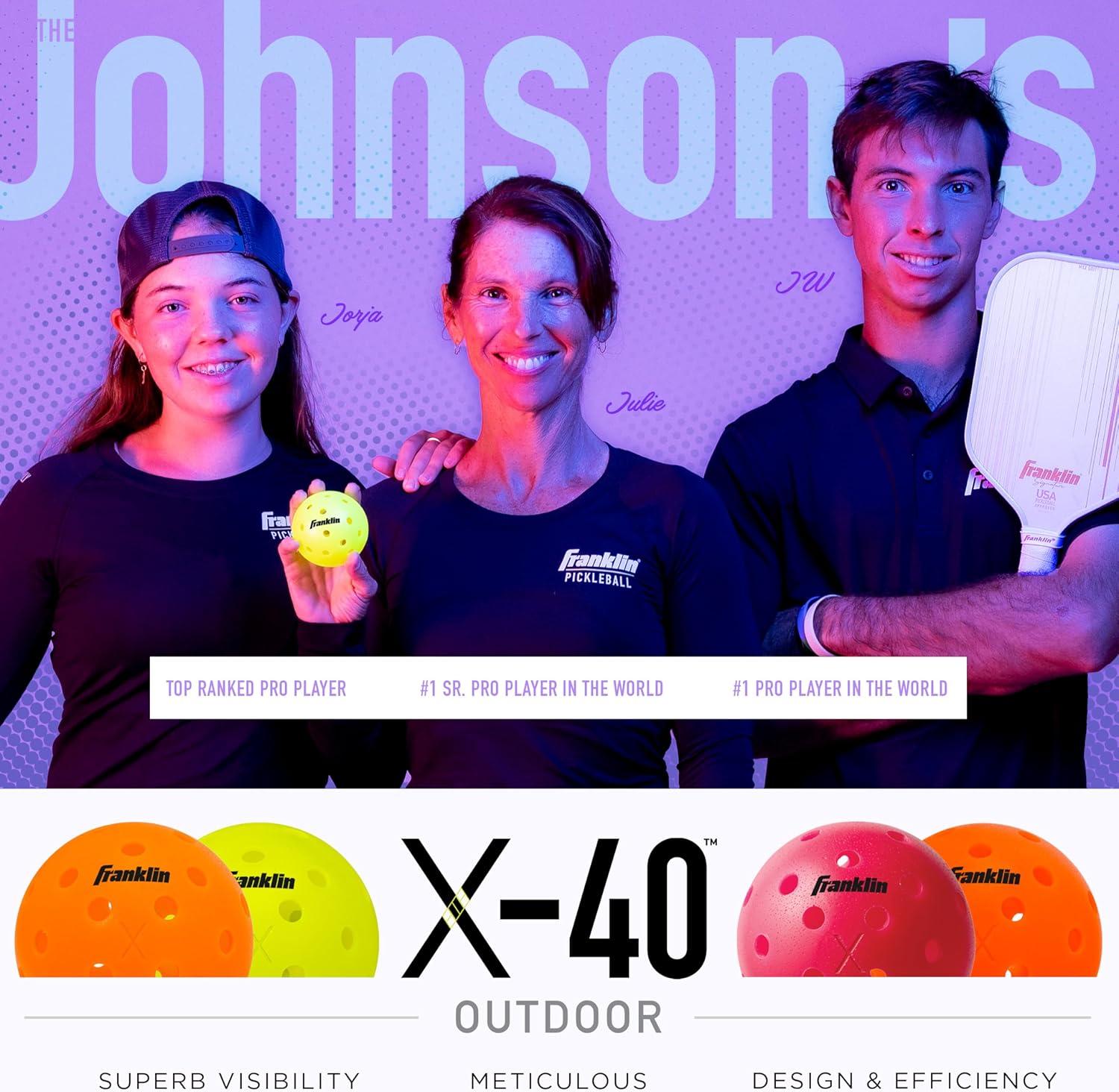 imageFranklin Sports X40 Outdoor Pickleballs Official Ball of USA Pickleball APP Tour US Open Regulation SizeEmber