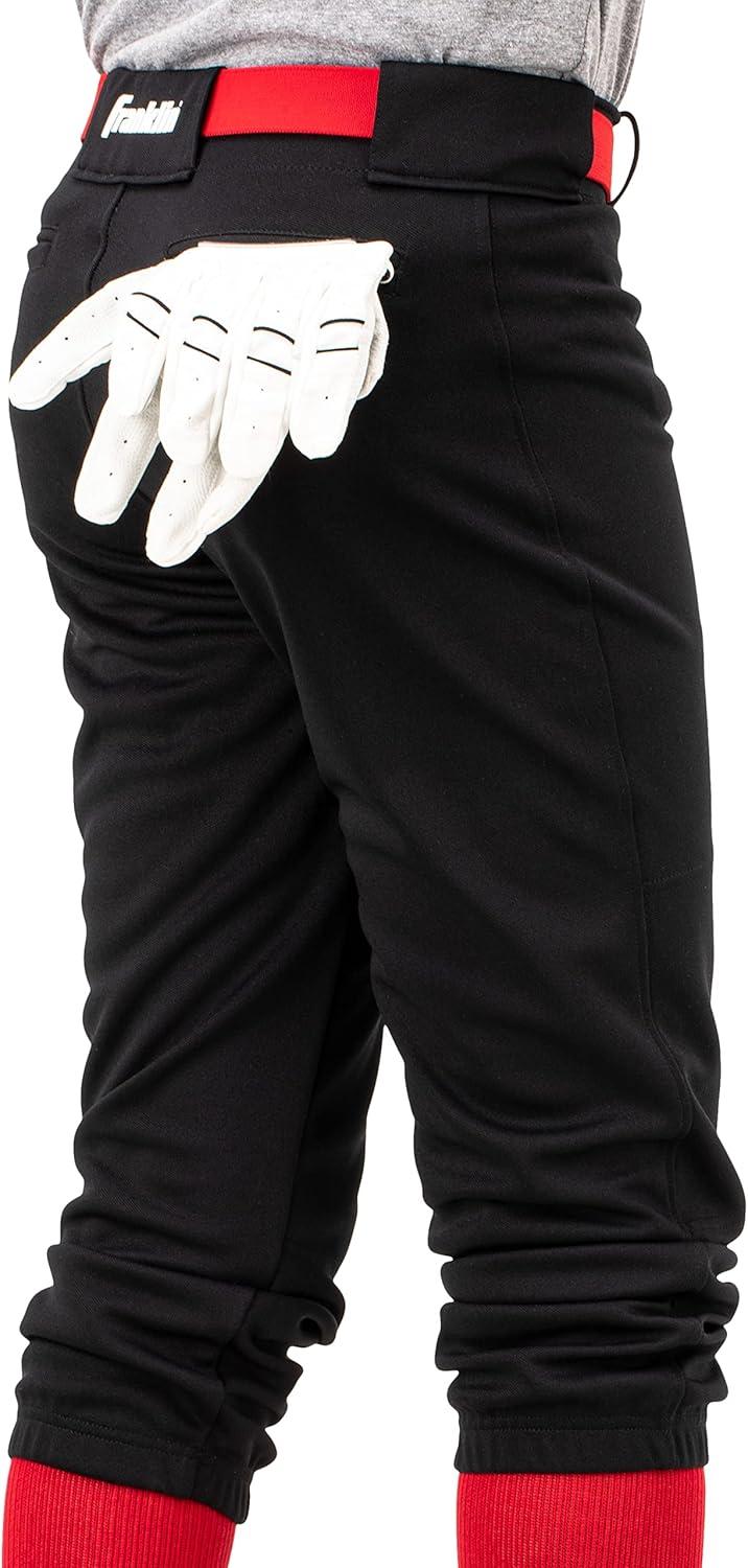 imageFranklin Sports Youth Baseball Softball Pants Knee High Relaxed Fit Kids Baseball Pants White Black Grey PantsBlack