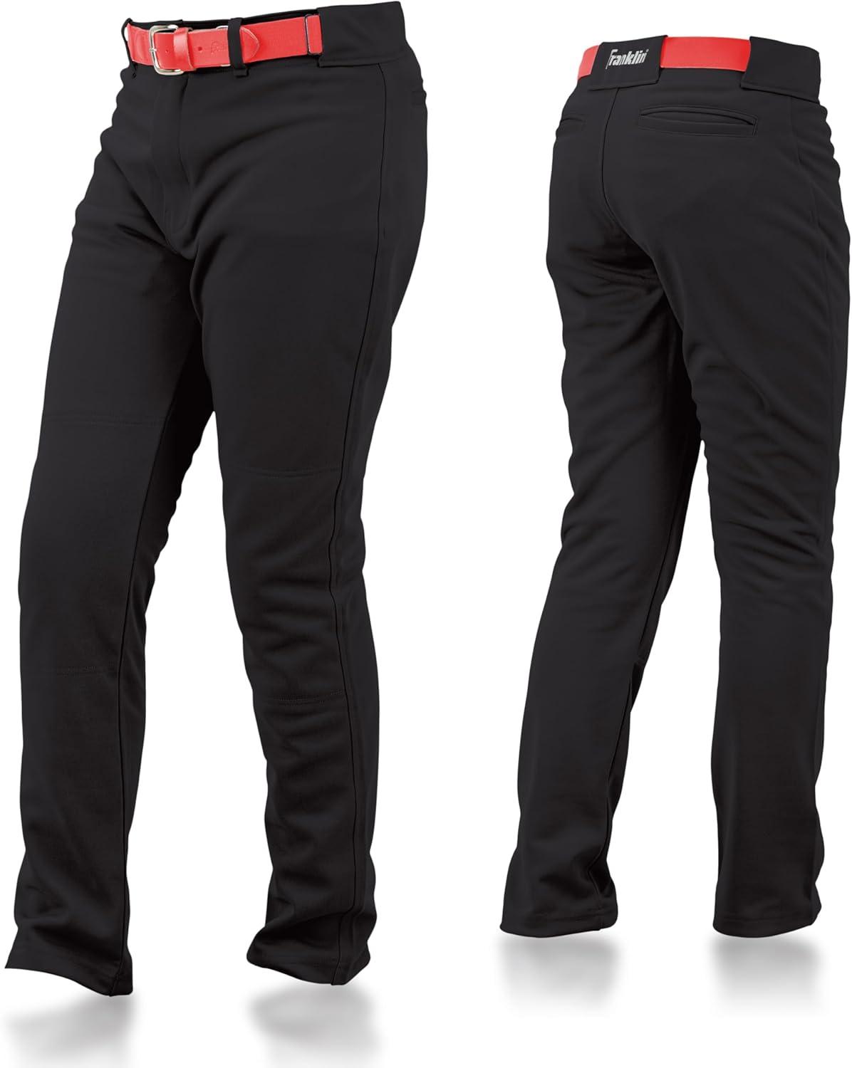 imageFranklin Sports Youth Baseball Softball Pants Knee High Relaxed Fit Kids Baseball Pants White Black Grey PantsBlack