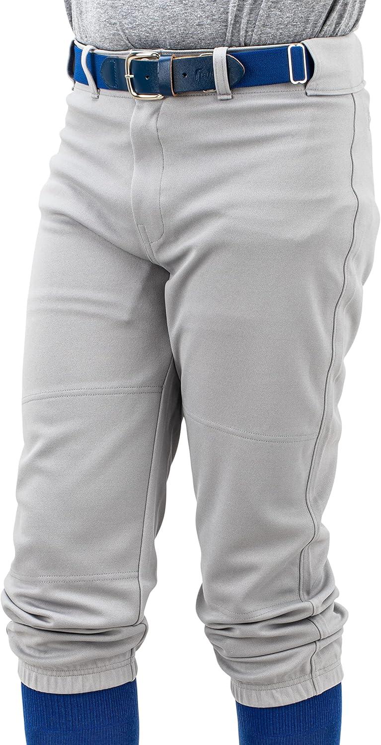 imageFranklin Sports Youth Baseball Softball Pants Knee High Relaxed Fit Kids Baseball Pants White Black Grey PantsGray