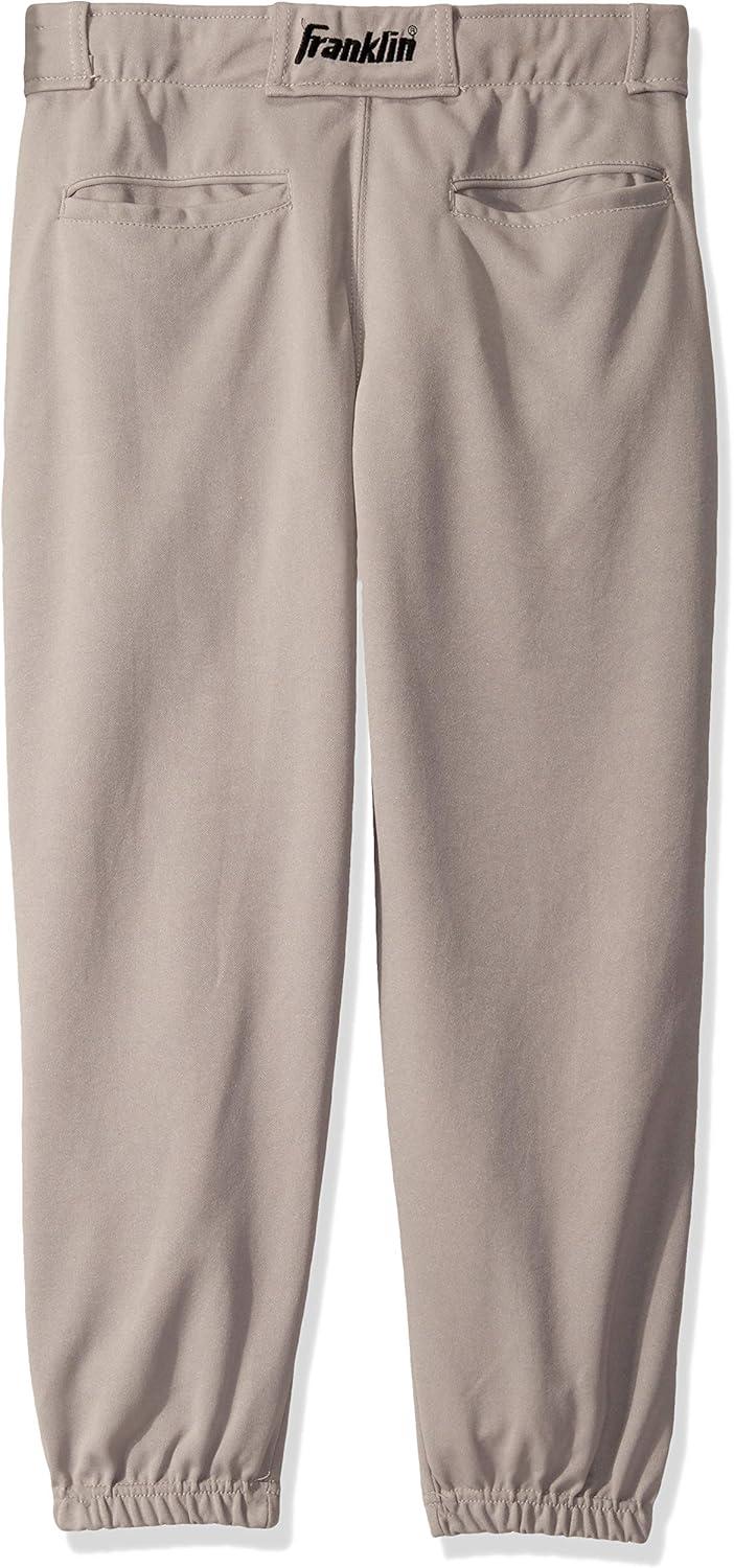 imageFranklin Sports Youth Baseball Softball Pants Knee High Relaxed Fit Kids Baseball Pants White Black Grey PantsGray