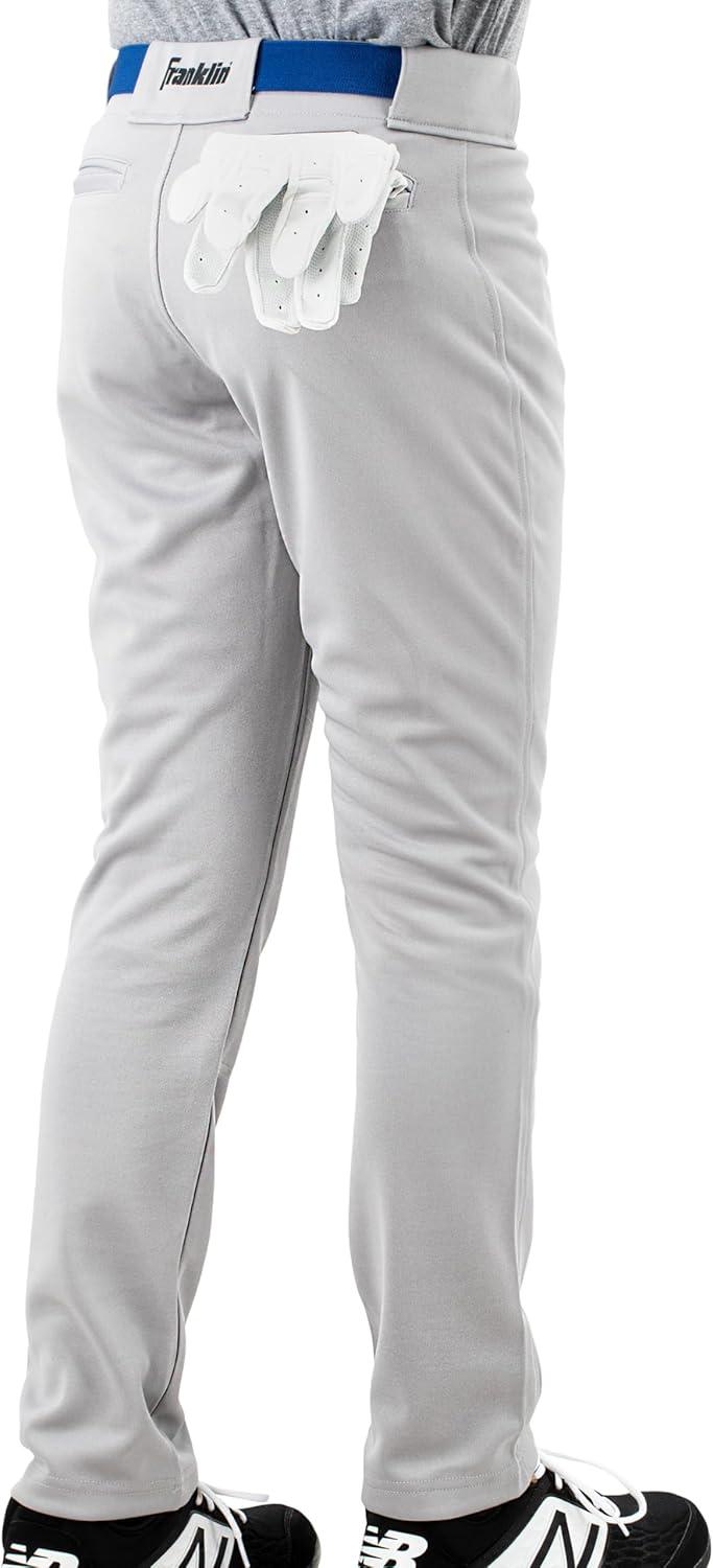 imageFranklin Sports Youth Baseball Softball Pants Knee High Relaxed Fit Kids Baseball Pants White Black Grey PantsGray
