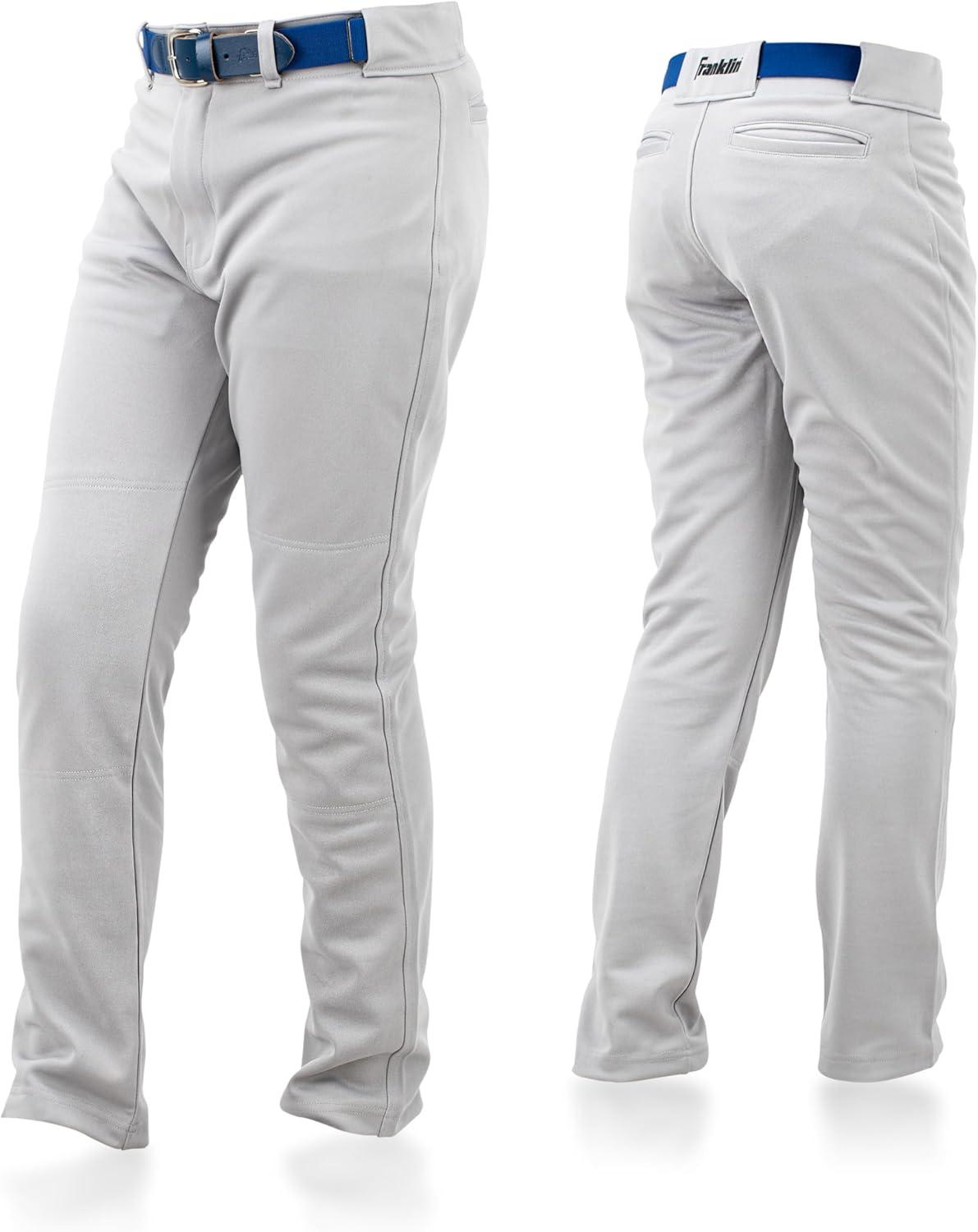 imageFranklin Sports Youth Baseball Softball Pants Knee High Relaxed Fit Kids Baseball Pants White Black Grey PantsGray