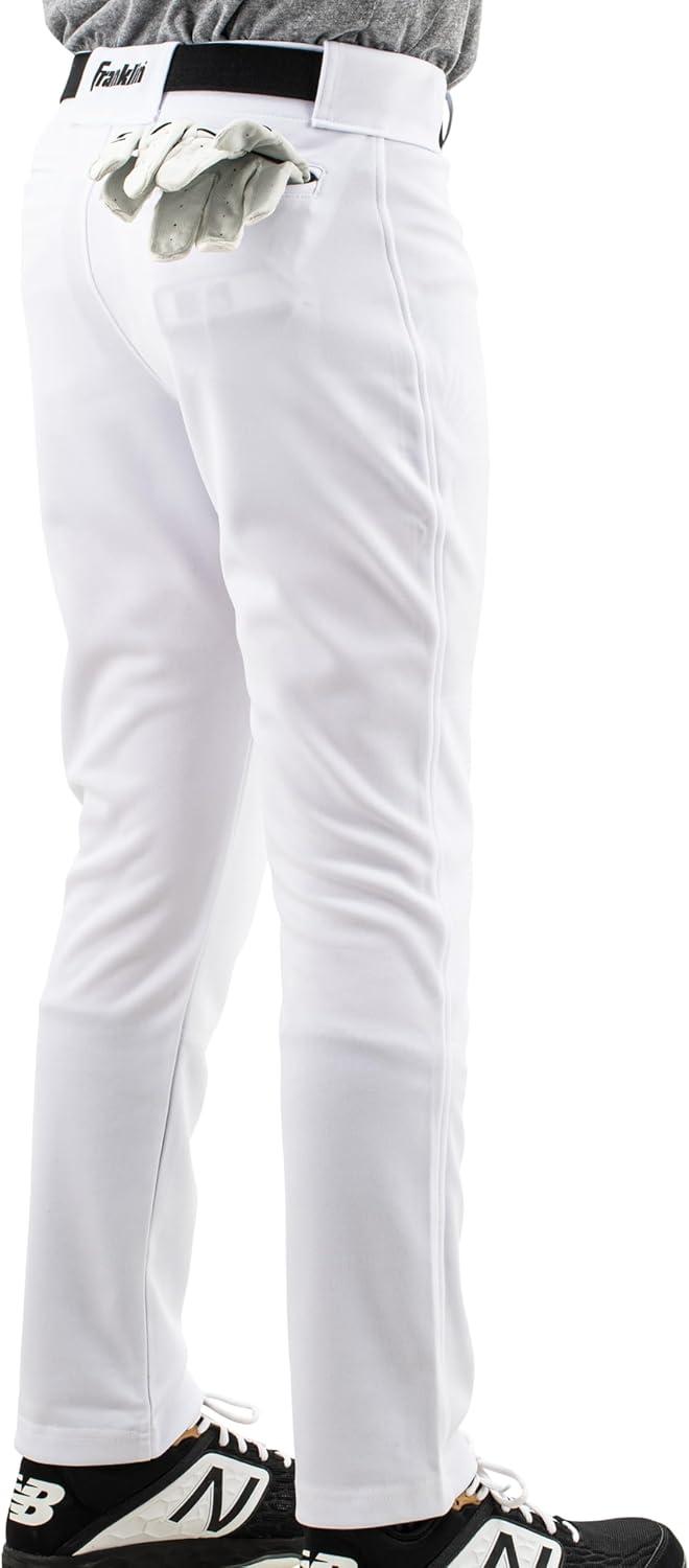 imageFranklin Sports Youth Baseball Softball Pants Knee High Relaxed Fit Kids Baseball Pants White Black Grey PantsWhite