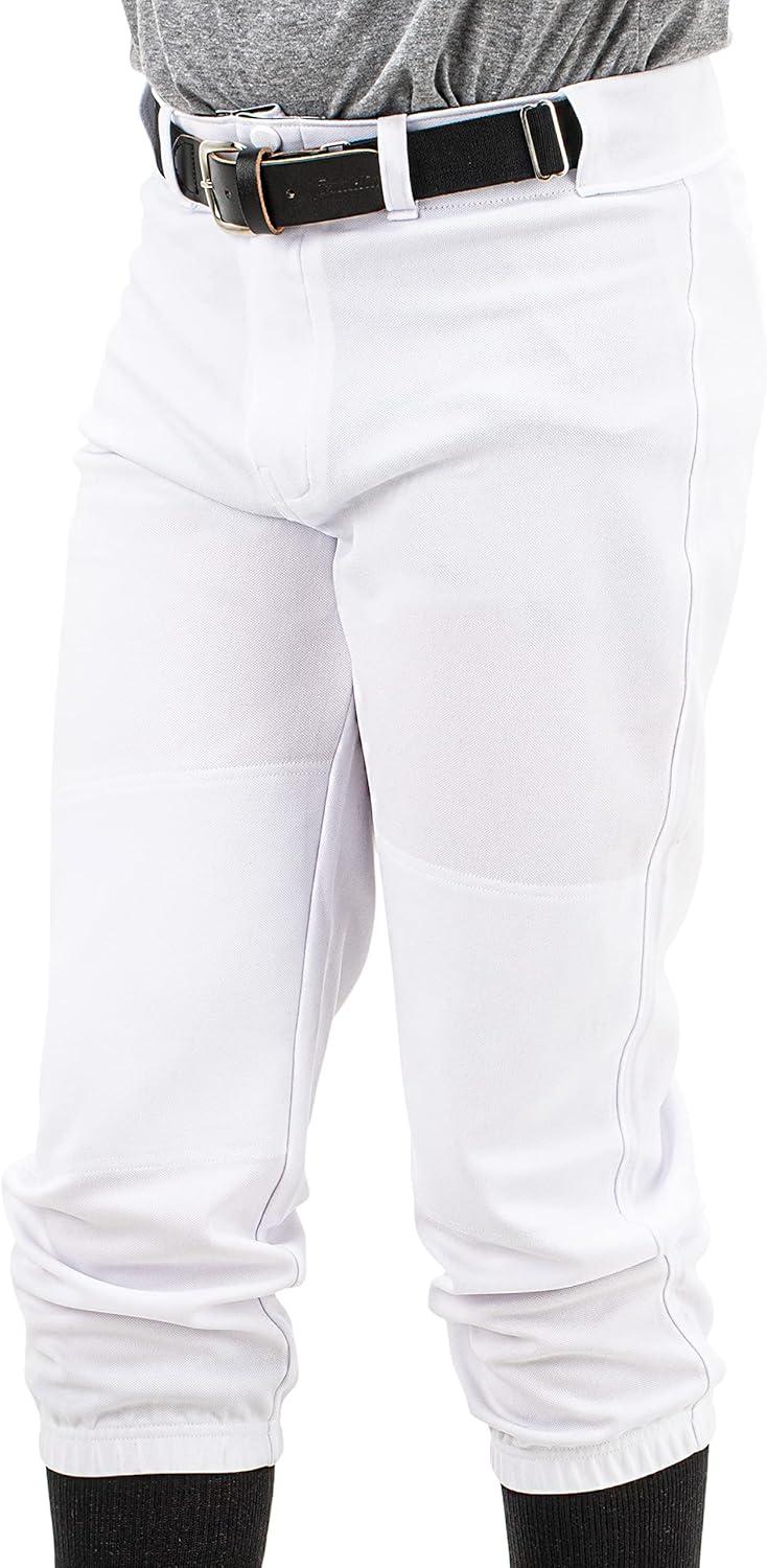 imageFranklin Sports Youth Baseball Softball Pants Knee High Relaxed Fit Kids Baseball Pants White Black Grey PantsWhite