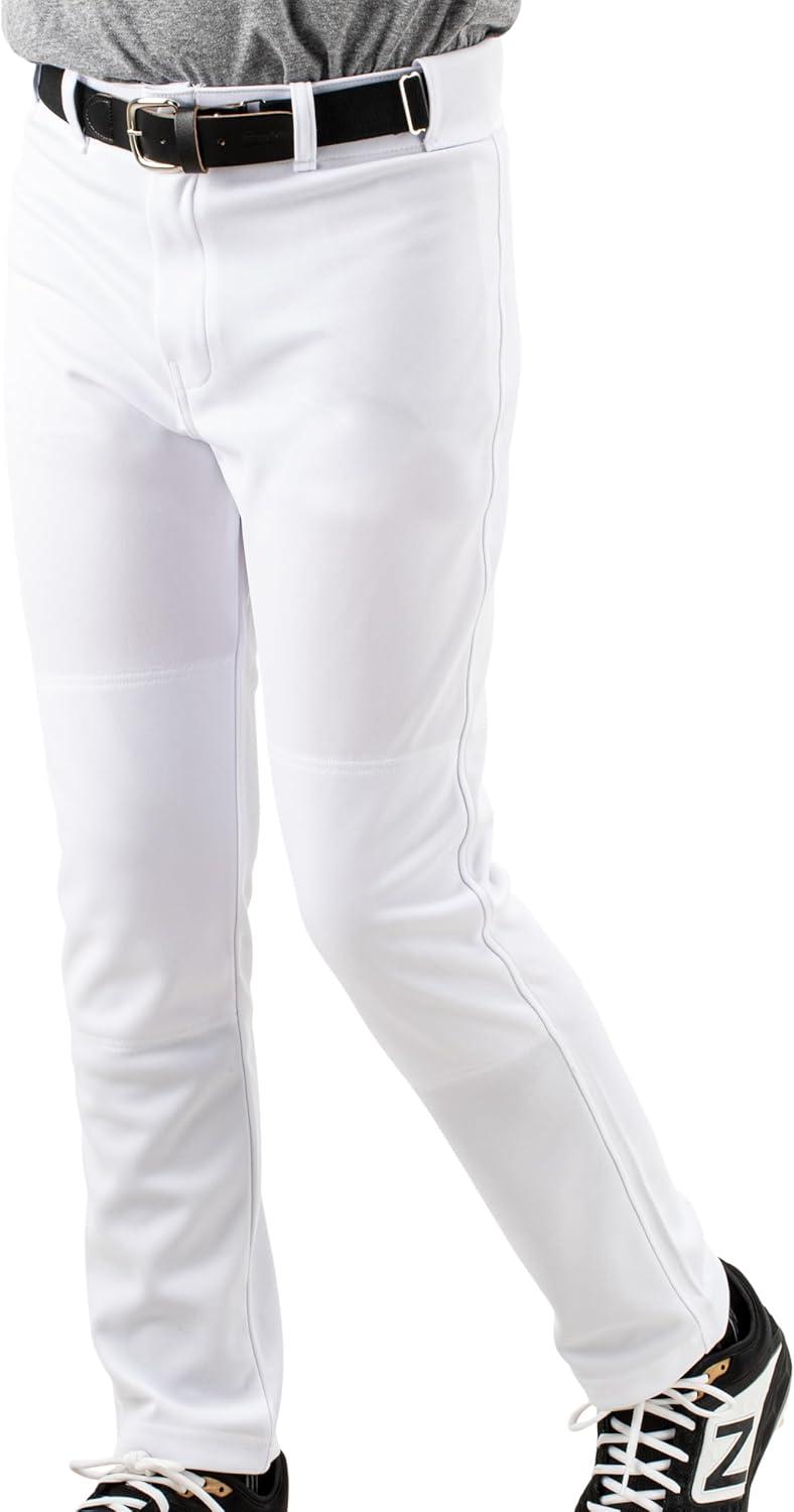 imageFranklin Sports Youth Baseball Softball Pants Knee High Relaxed Fit Kids Baseball Pants White Black Grey PantsWhite