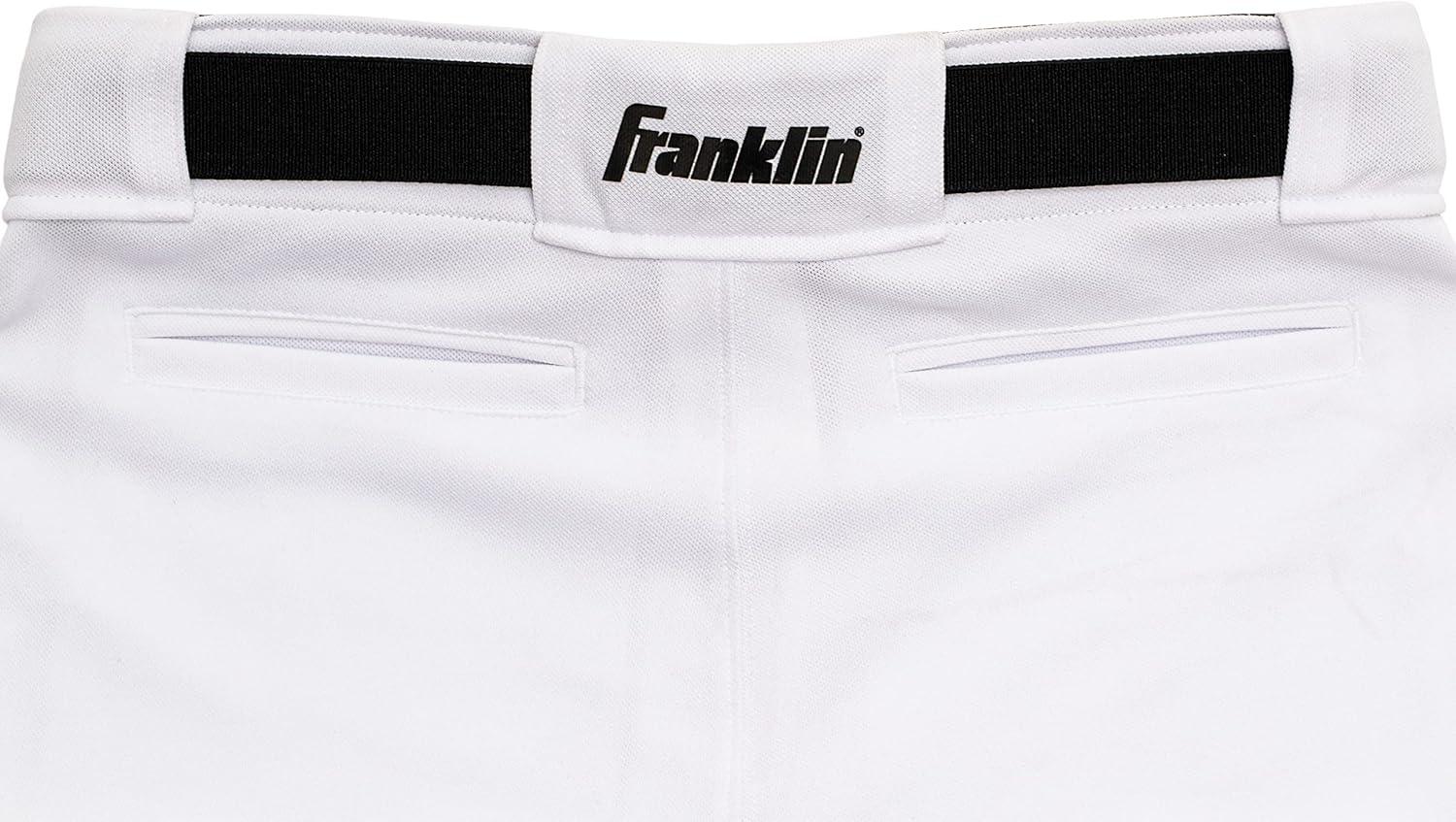 imageFranklin Sports Youth Baseball Softball Pants Knee High Relaxed Fit Kids Baseball Pants White Black Grey PantsWhite