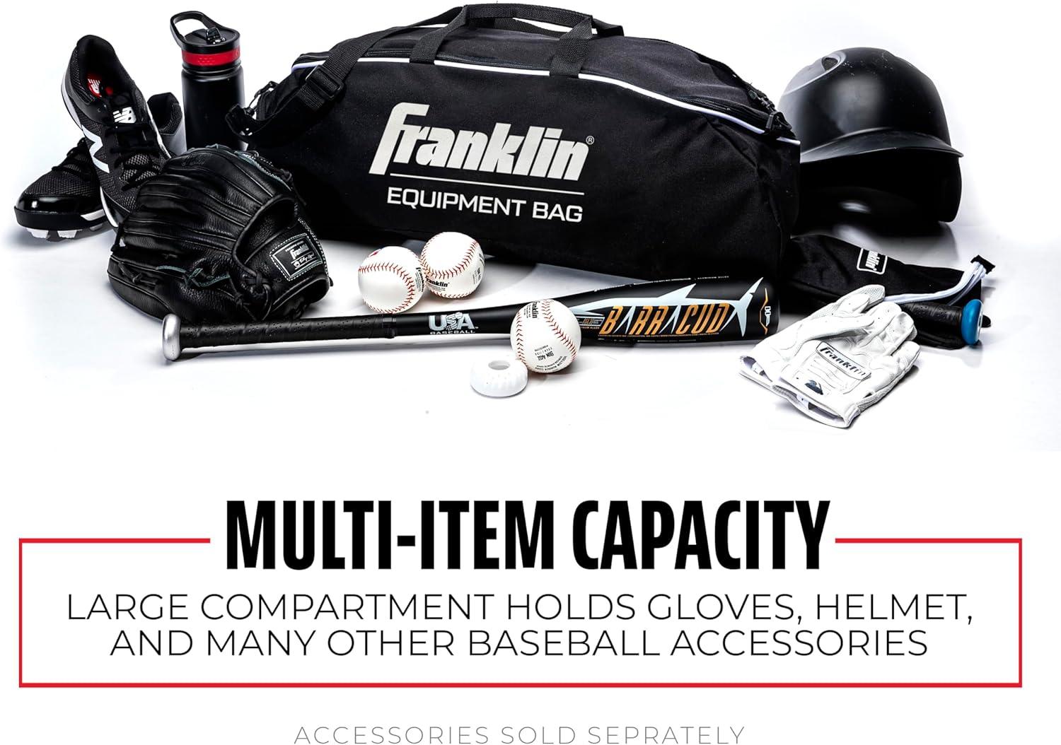 imageFranklin Sports Youth Baseball Bat Bag Kids Teeball Softball Baseball Equipment Bag Holds Bat Helmet Cleats and MoreBlack