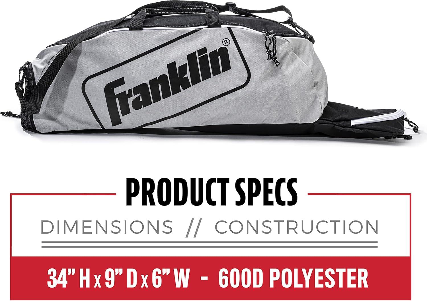 imageFranklin Sports Youth Baseball Bat Bag Kids Teeball Softball Baseball Equipment Bag Holds Bat Helmet Cleats and MoreGray