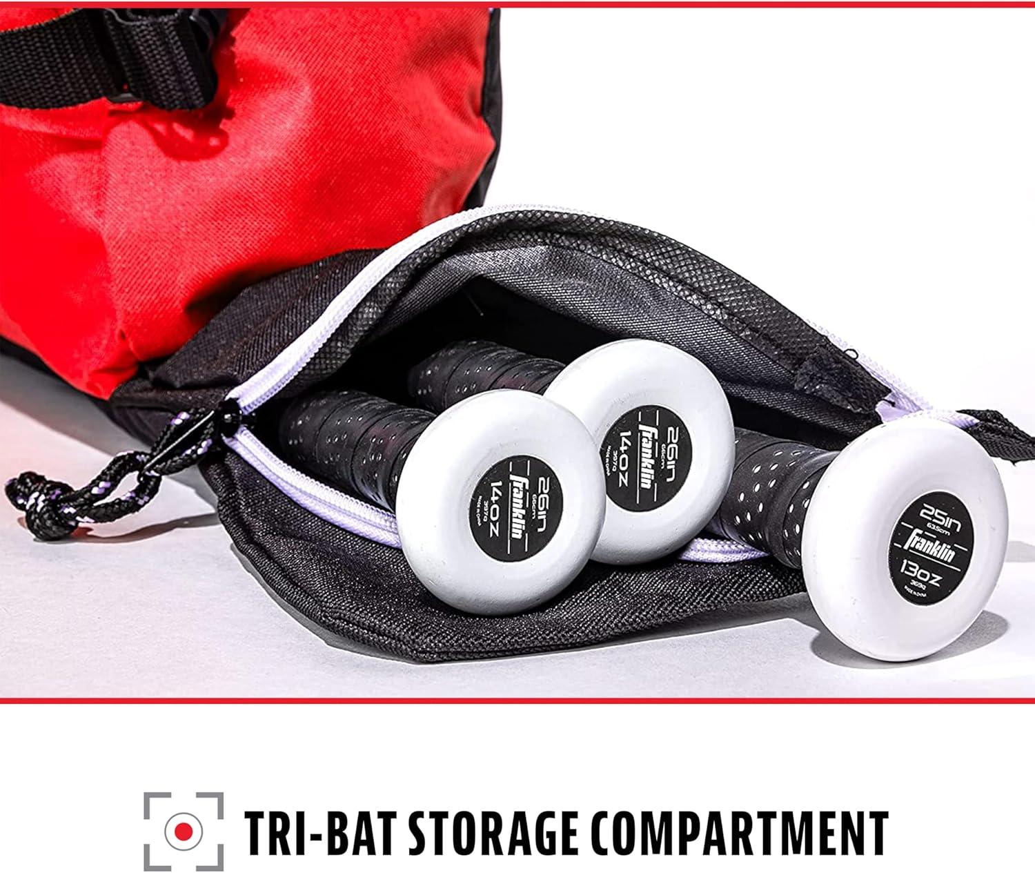 imageFranklin Sports Youth Baseball Bat Bag Kids Teeball Softball Baseball Equipment Bag Holds Bat Helmet Cleats and MoreRed