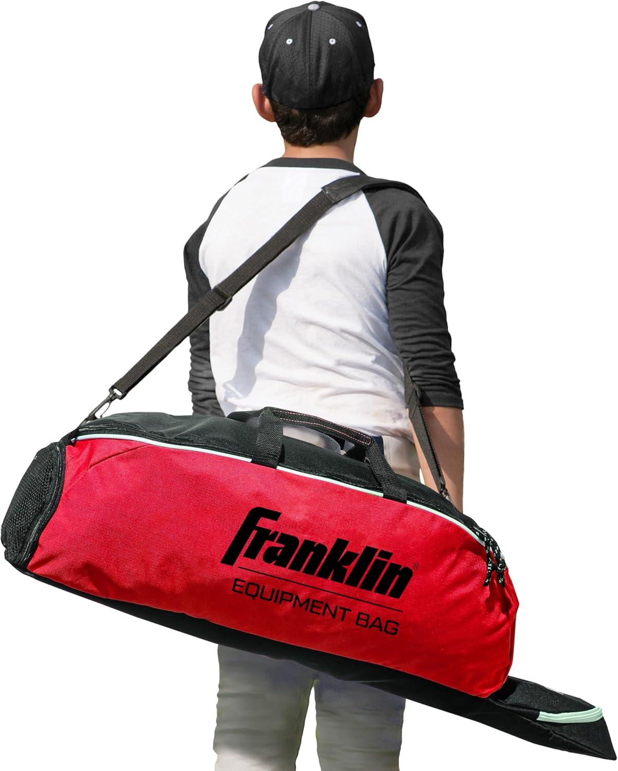 imageFranklin Sports Youth Baseball Bat Bag Kids Teeball Softball Baseball Equipment Bag Holds Bat Helmet Cleats and MoreRed