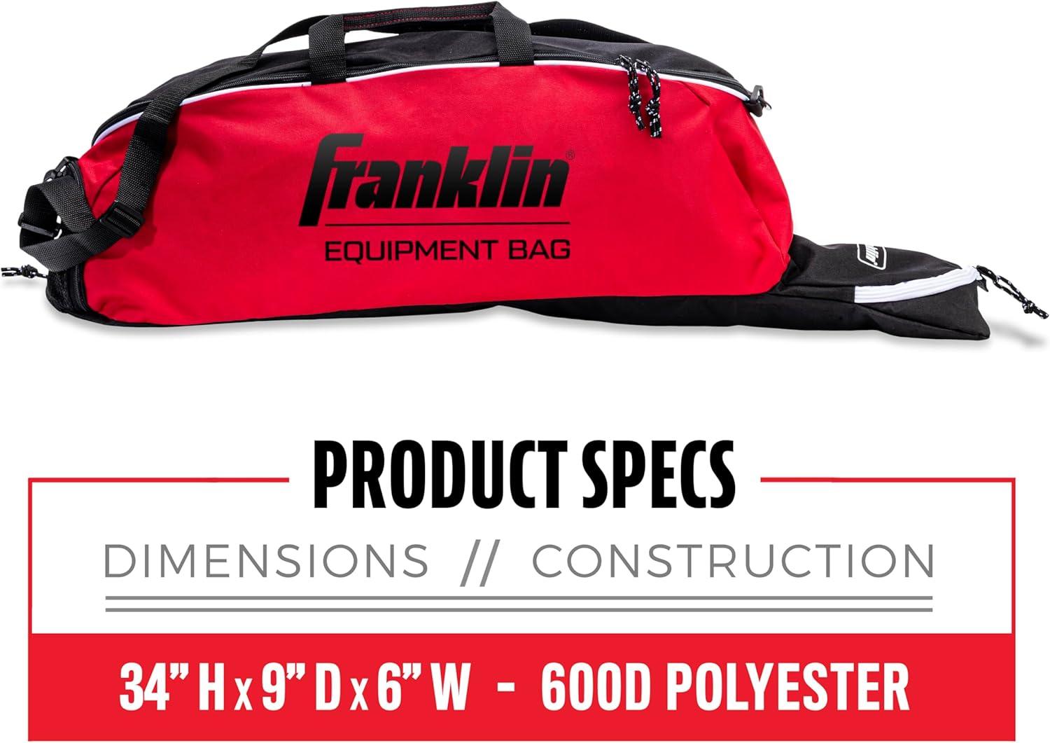 imageFranklin Sports Youth Baseball Bat Bag Kids Teeball Softball Baseball Equipment Bag Holds Bat Helmet Cleats and MoreRed