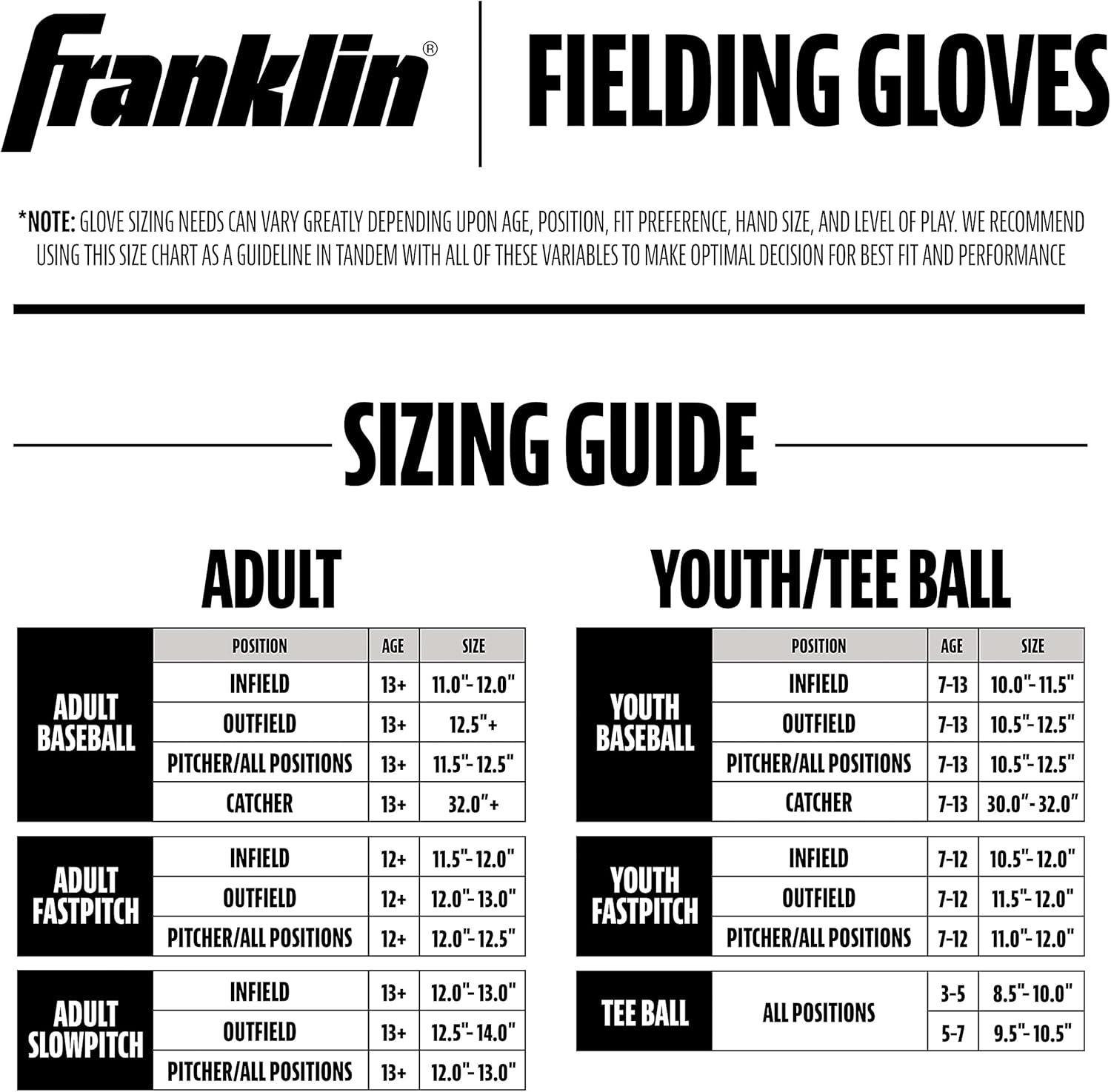 imageFranklin Sports Youth Teeball Gloves Shok Sorb Kids Baseball Teeball Mitt Boys Girls Fielder Gloves 105quot InchGraphiteLime