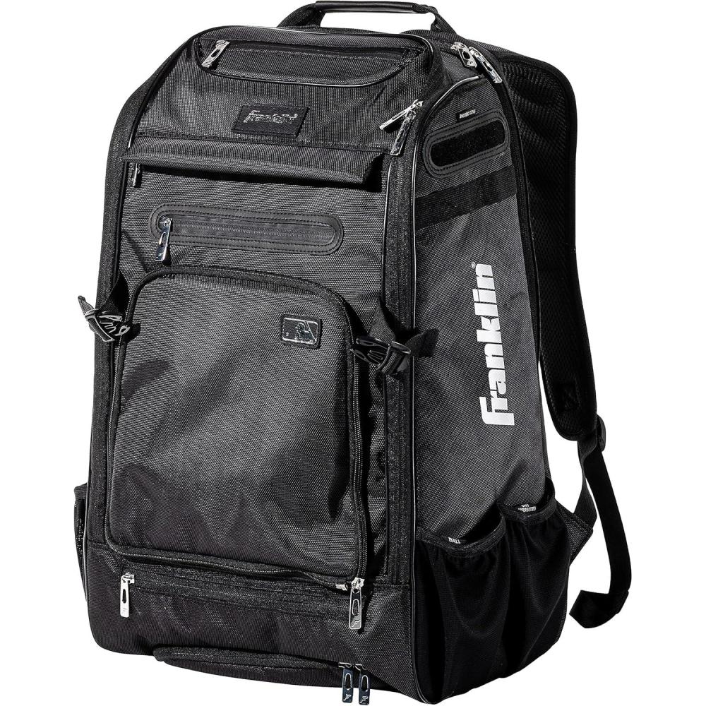 imageFranklin Sports Baseball  Softball Backpacks  MLB  USA Softball Equipment Bags for Baseball  Fastpitch Softball  Youth  Adult Batpacks for Bats Gloves Helmets Cleats  More  Multiple ColorsBlack Chrome