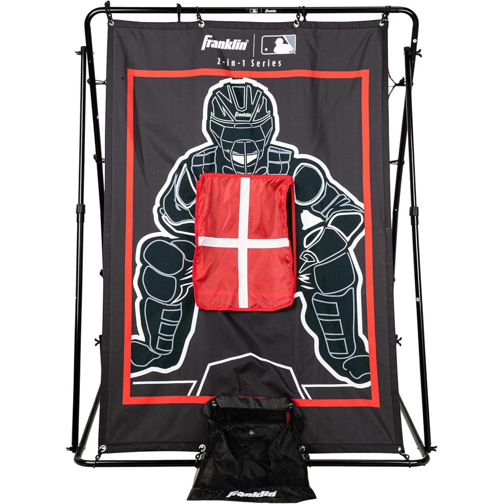 imageFranklin Sports Baseball Pitching Target and Rebounder Net 2in1 Pitch Trainer and Pitchback Net Baseball Return Screen and Pitching Practice Target