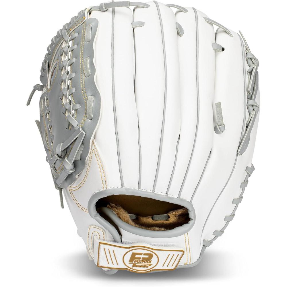 imageFranklin Sports Fastpitch Softball Glove Field Master Fastpitch Softball Mitt Womens Girls White GreyWhiteGrey