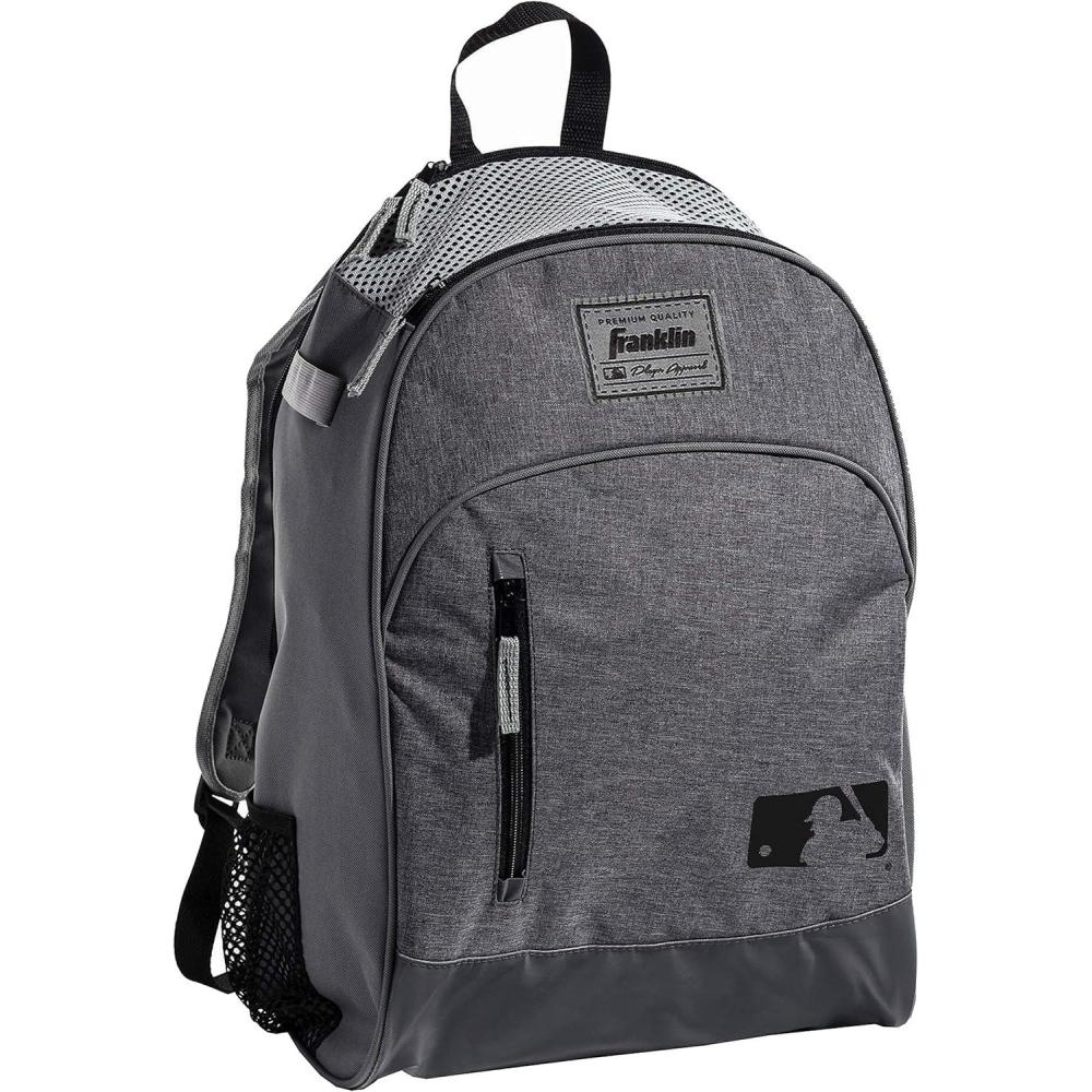 imageFranklin Sports Kids MLB Baseball Batpack Bag  Youth Baseball Softball  Teeball Backpack  Sports Equipment Bag for Kids  Toddlers  Holds 2 Teeball  Baseball Bats  Includes Fence HookGray