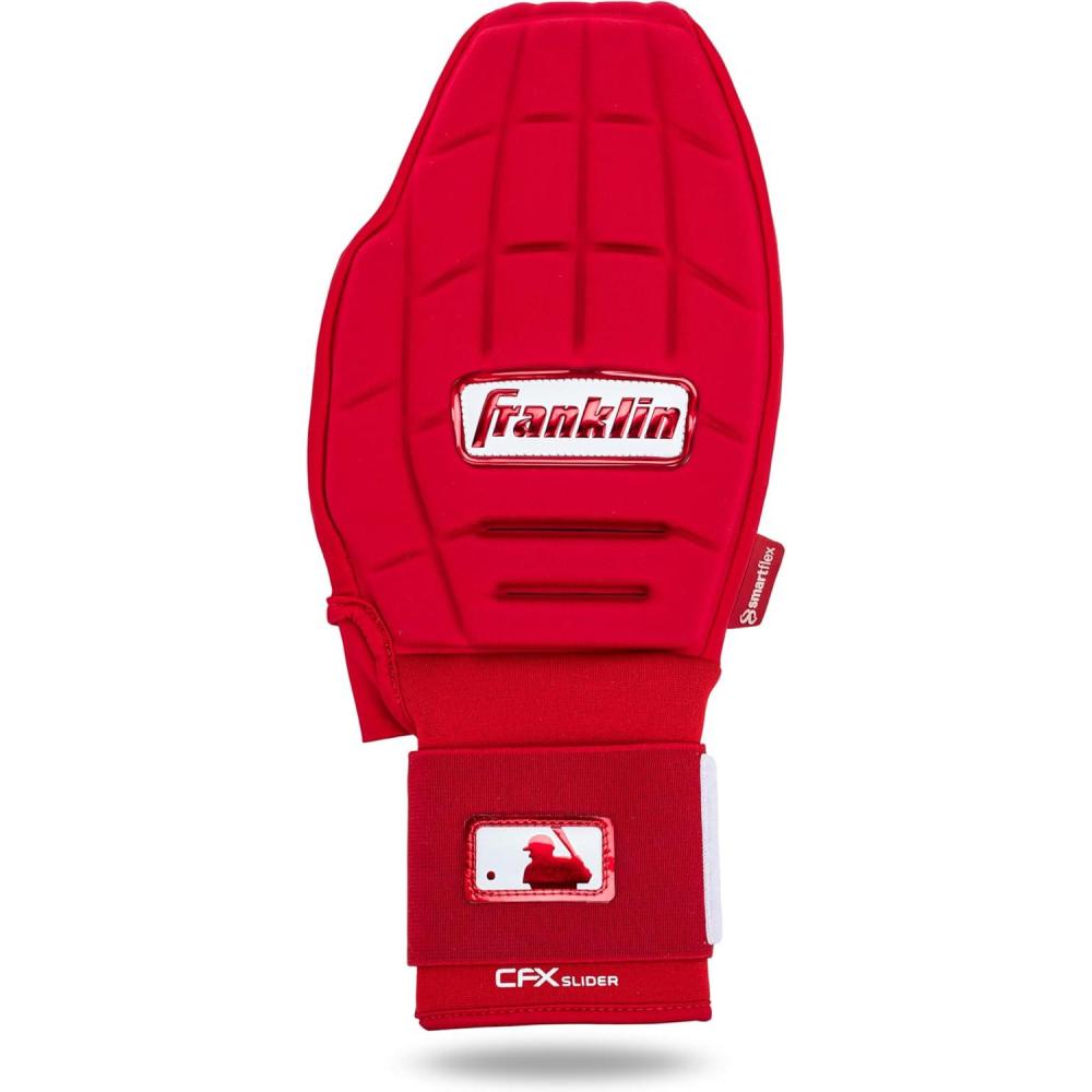 imageFranklin Sports MLB Baseball Softball Sliding Mitt CFX PRT Adult Youth Protective Baserunning Sliding Gloves Left Right Hand Mitt Hand Wrist Protector for Running Kids Adults SizesRed