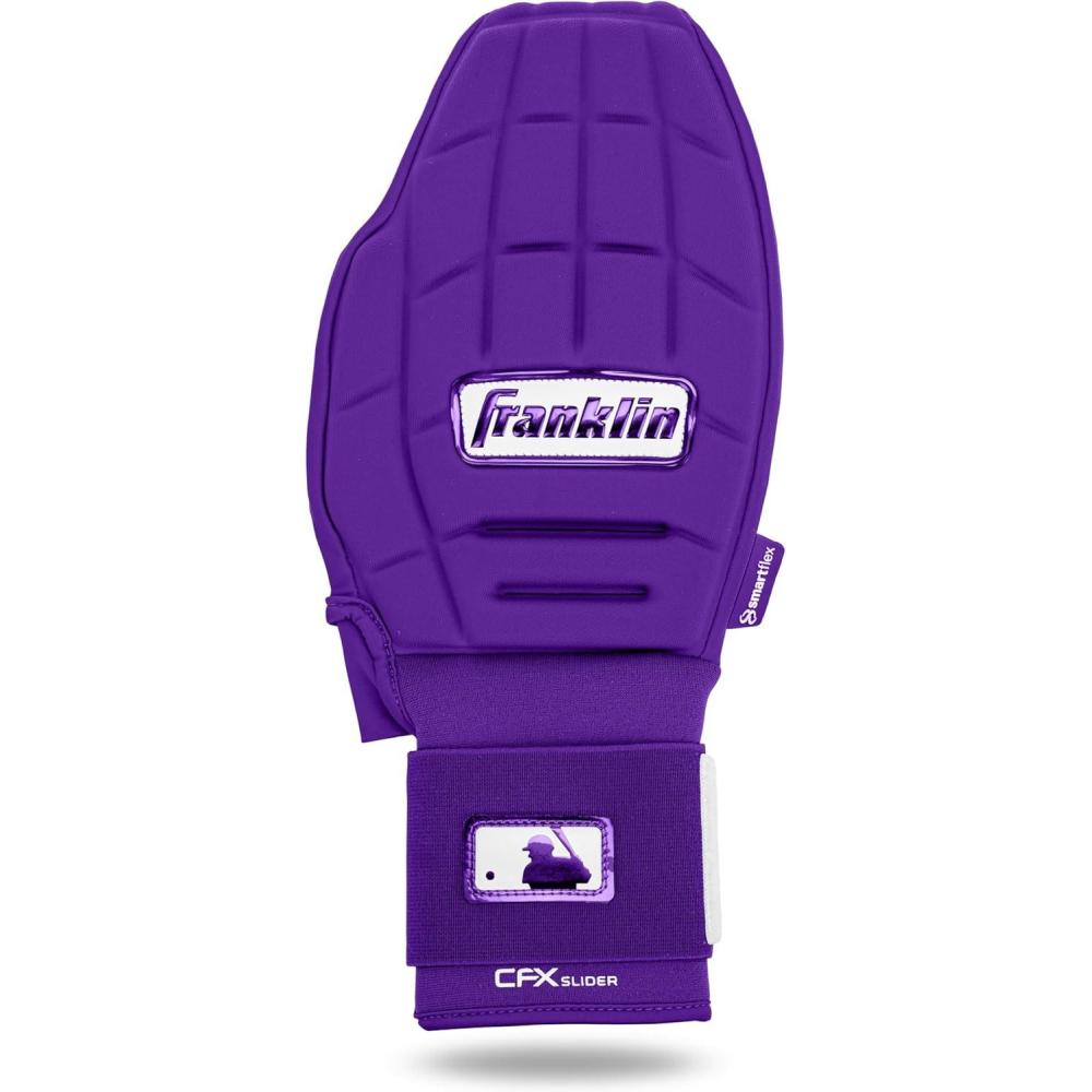 imageFranklin Sports MLB Baseball Softball Sliding Mitt CFX PRT Adult Youth Protective Baserunning Sliding Gloves Left Right Hand Mitt Hand Wrist Protector for Running Kids Adults SizesPurple