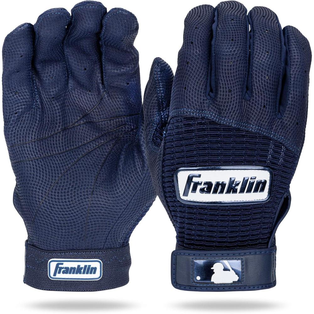 imageFranklin Sports MLB Baseball Batting Gloves Pro Classic Batting Gloves for Baseball Softball Adult Mens Youth Batting Glove PairsNavy Blue