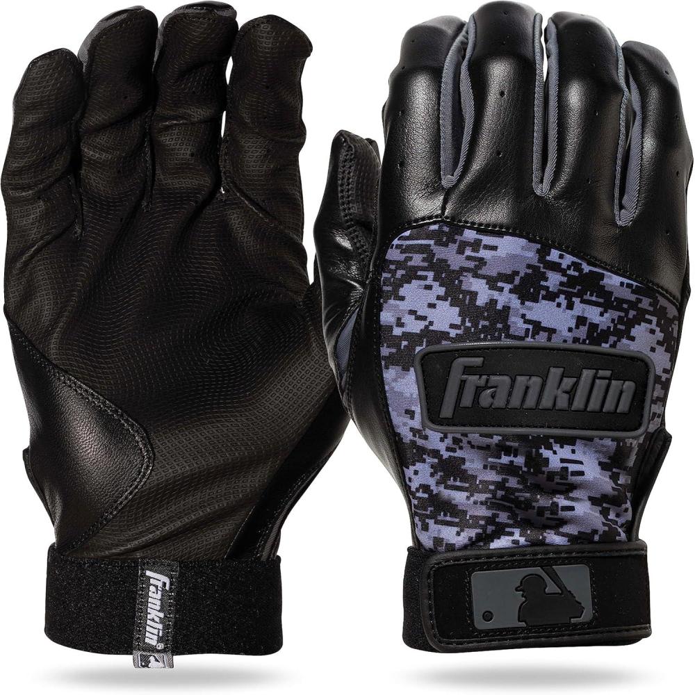 imageFranklin Sports MLB Youth Batting Gloves  Digitek Camo Baseball  Softball  Premium Leather  Many Sizes  Colors  YouthBlackBlack