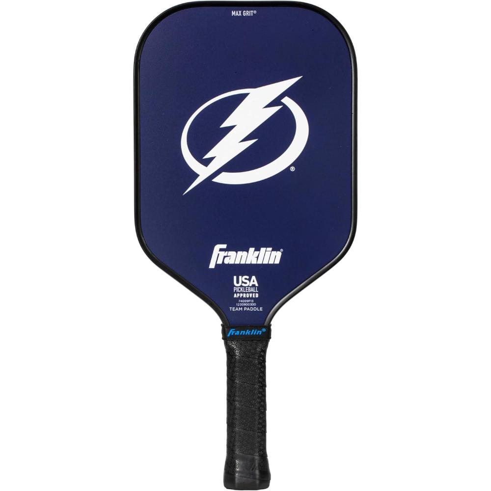 imageFranklin Sports NHL Team Pickleball Paddles Official NHL Hockey Team Logo Pickleball Paddles Signature Series 13MM Pickleball Paddle with MaxGrit USA Pickleball USAPA ApprovedTampa Bay Lightning